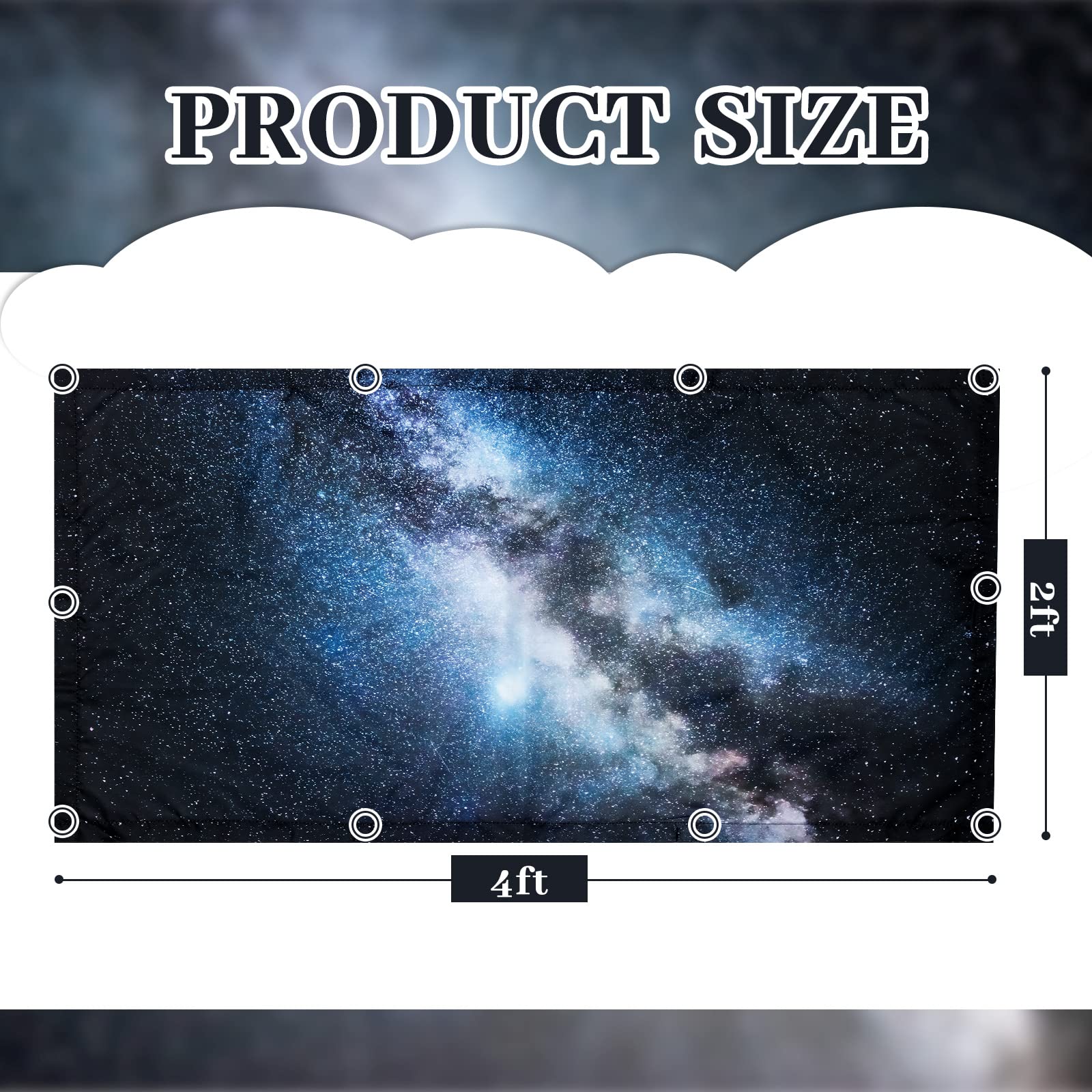 Patelai Fluorescent Light Cover with 10 Magnets, 4 x 2 Feet, Dark Blue with White Spots, for Classroom, Home, Office Decor