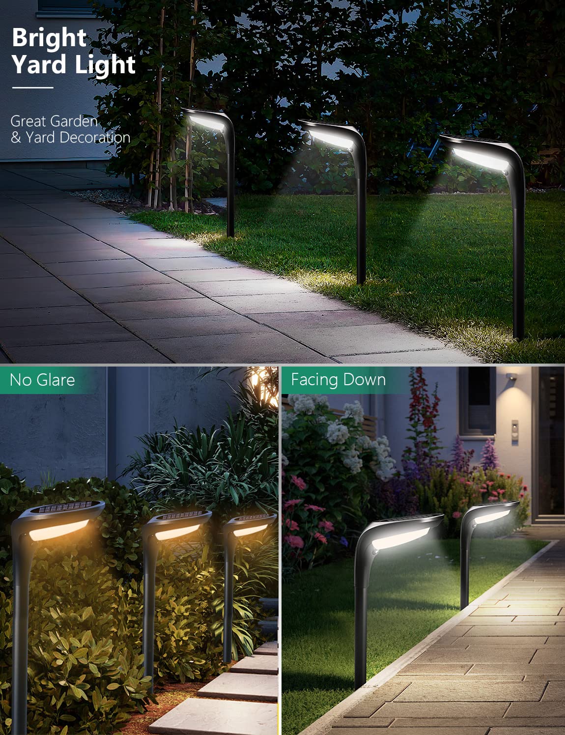 OSORD Solar Pathway Lights - 150 Lumen, 4 Pack, Cool White & Warm White, Waterproof, Model OS-Path-01
