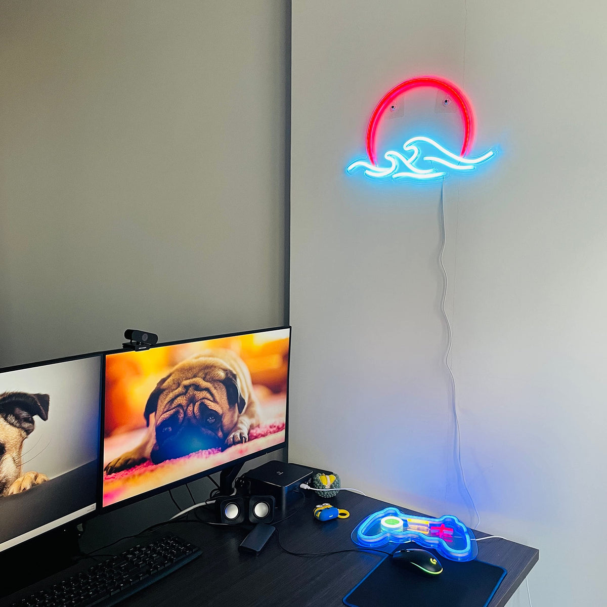 Sunset With Waves Neon Sign Led Sunrise Neon Light For Bedroom Wall ...