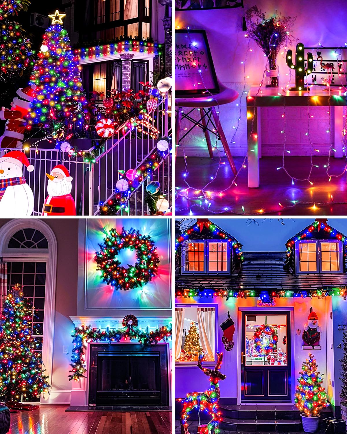 JIXXULVU Christmas String Lights, 250FT 760 LED, Multicolor, Indoor/Outdoor, Clear Wire, Model 300L, Timer & Memory Function