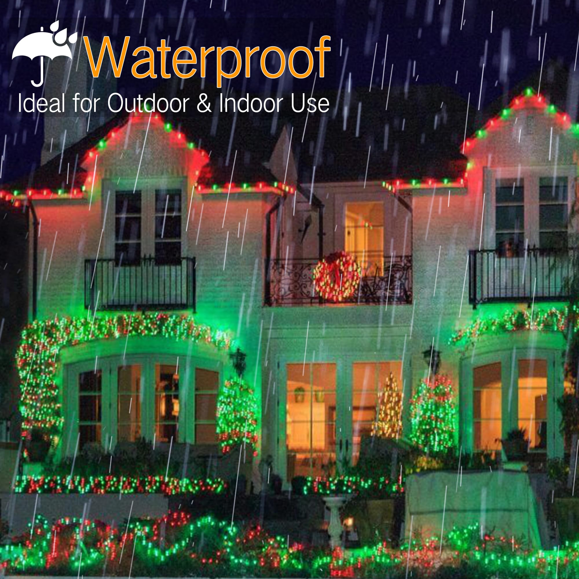 Brizled Red & Green Christmas Tree Lights, 33Ft 100 Led 5Mm Wide Angle Gentle Twinkle Christmas String Lights, 120V Ul Certified Connectable Xmas Tree Lights Mini Xmas Lights For Xmas Tree Party Home