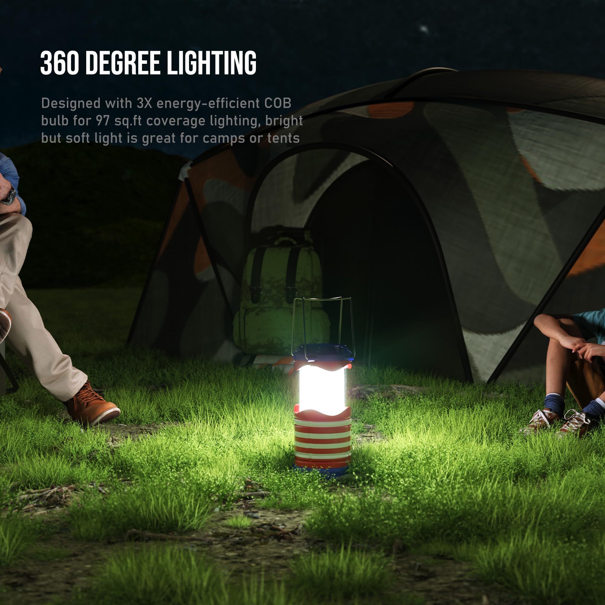 Lichamp LED Camping Lantern 4 Pack, Battery Powered, Portable, Collapsible, Glow-in-the-Dark, Model B4C2, Essential for Emergencies