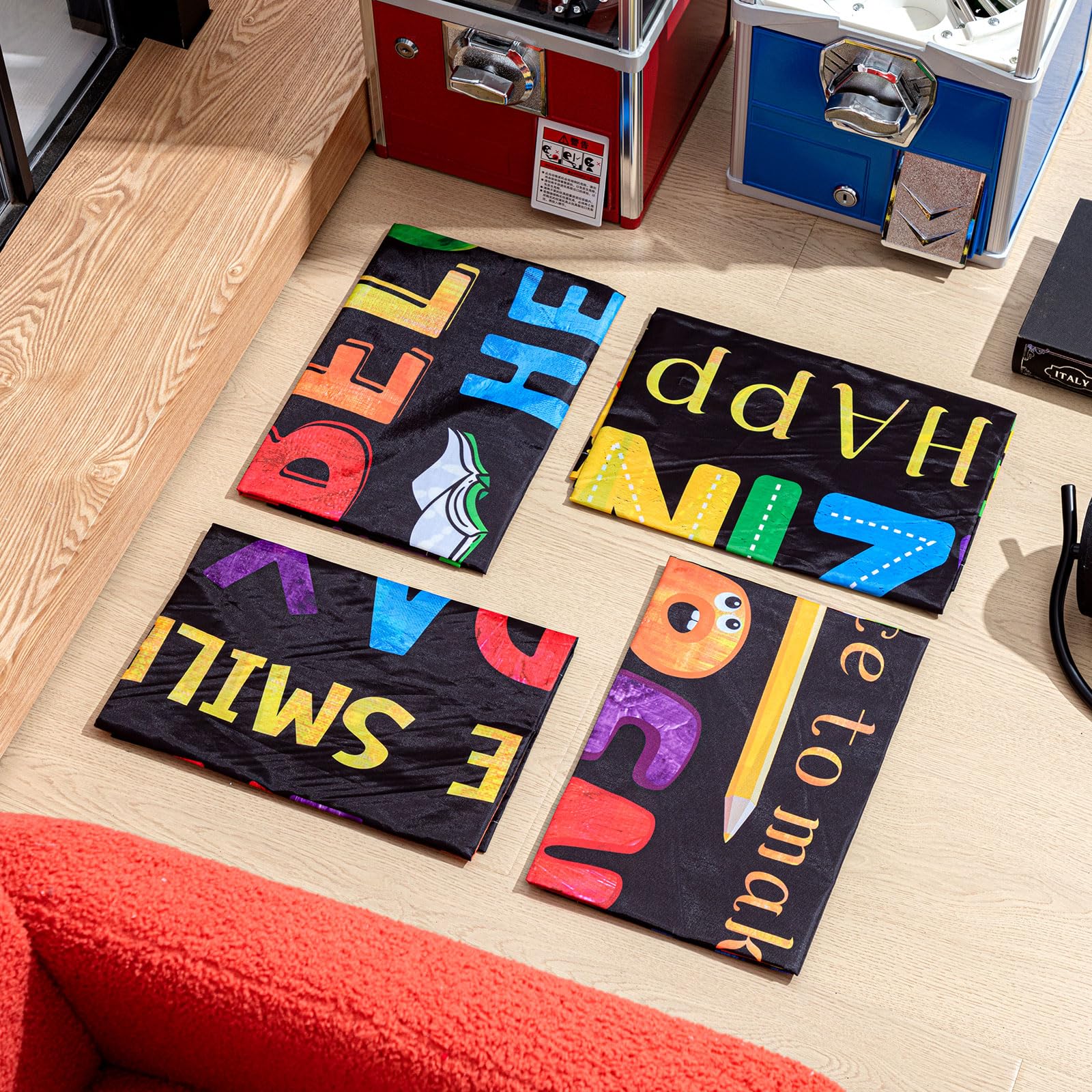 Roceei Pack Of 4 Fluorescent Light Covers For Ceiling Lights, 4 X 2 Ft, Magnetic Light Covers For Classroom Office Home School(I