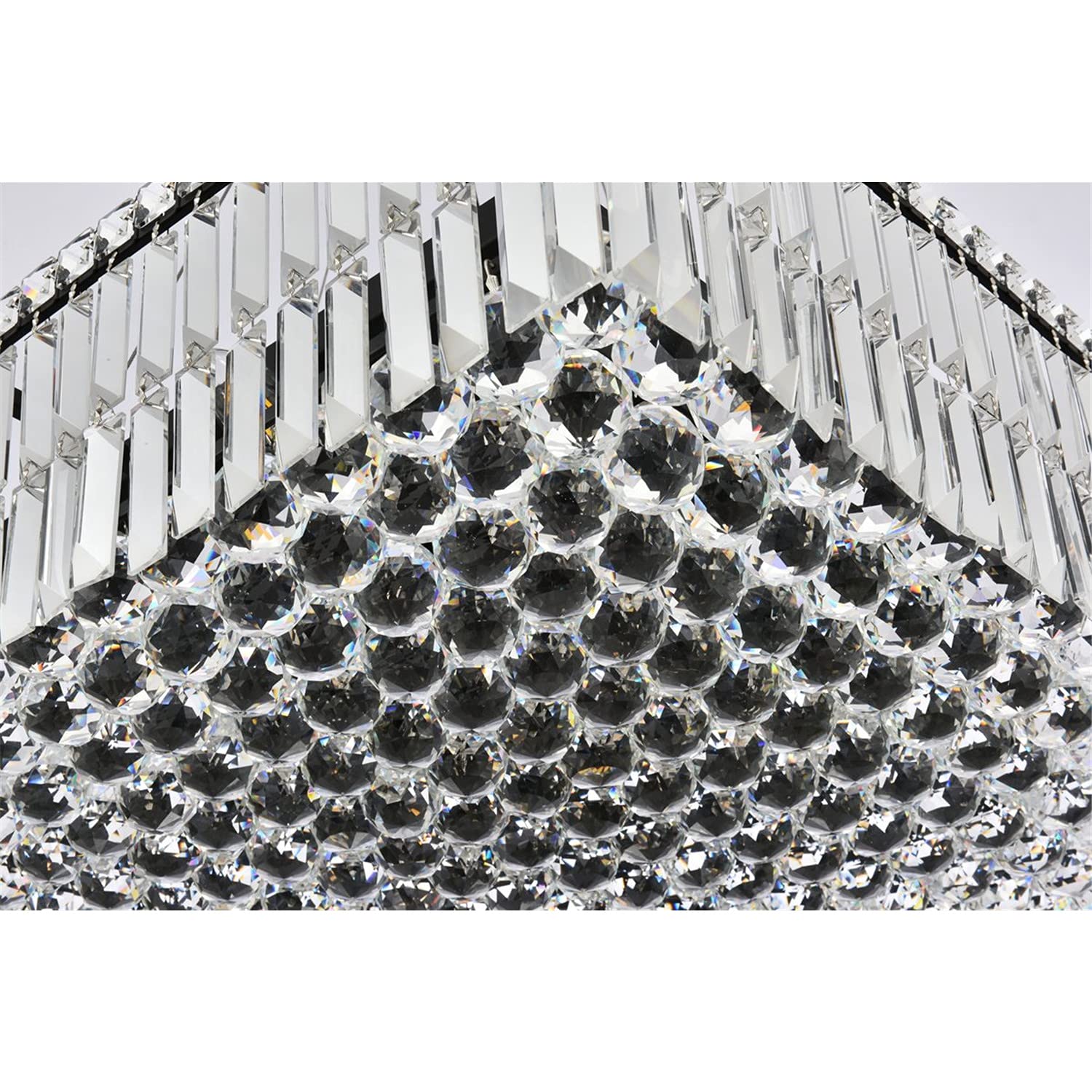 Elegant Lighting Maxime 28&quot; Black Metal & Crystal Chandelier - Luxurious Home Decor