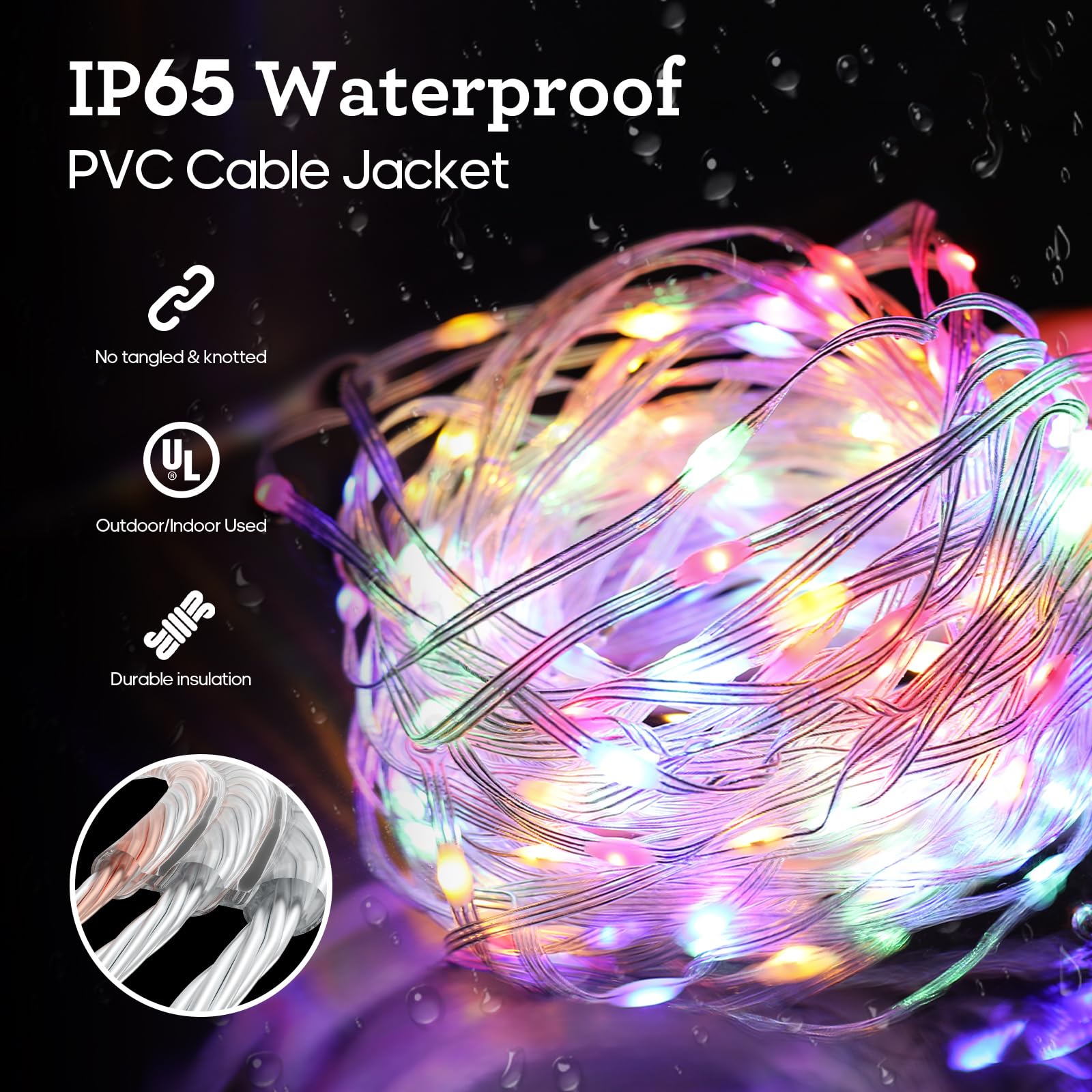 Twinkle Lights For Christmas Tree, 66Ft 200Led Outdoor Christmas Lights With Remote, Color Changing, Ip65 Christmas Tree, 11 Lig