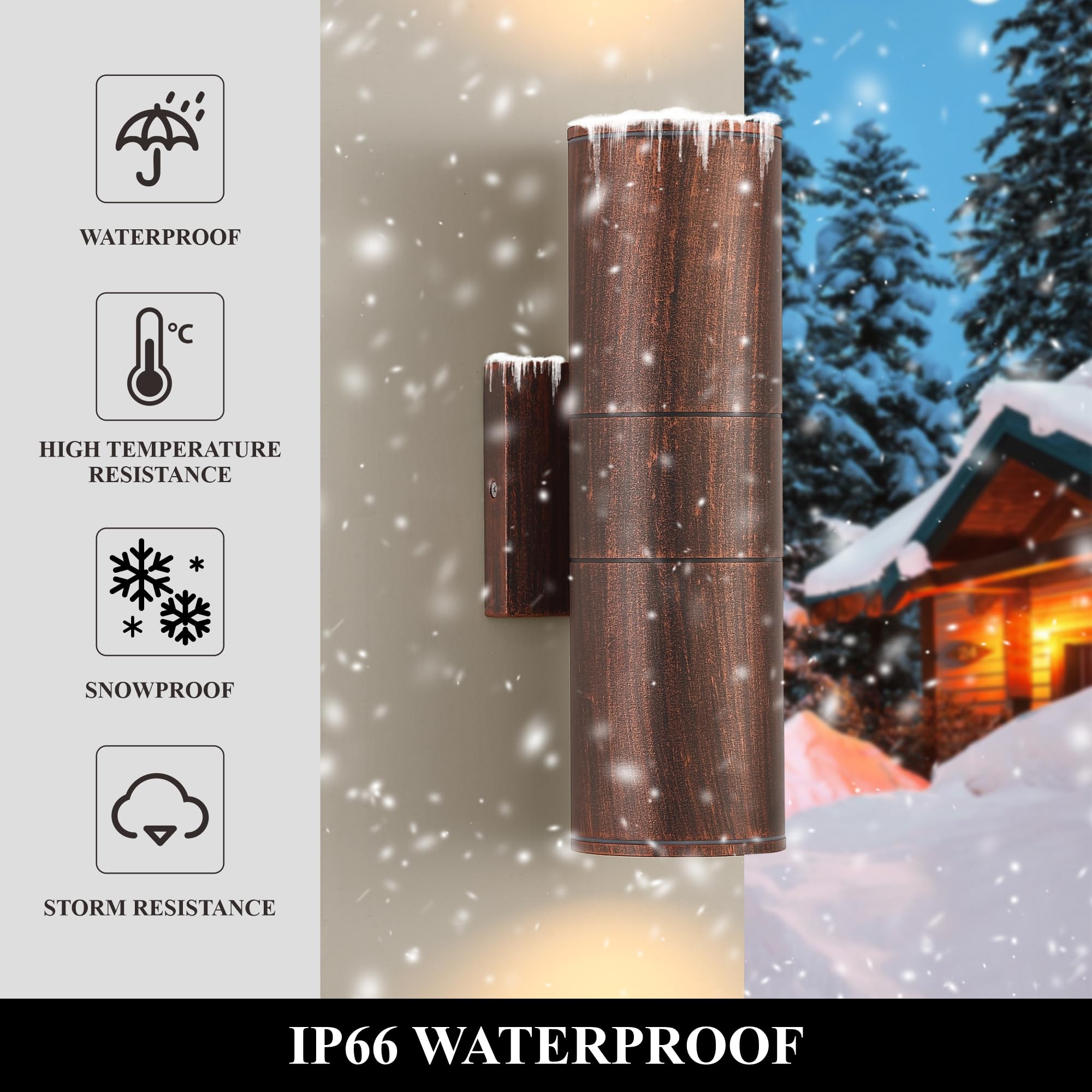 Dakaful Dusk To Dawn Outdoor Lighting Sensor Wall Lights 2Pack  12W 2700K Integrated Led Cylinder Up Down Lights Outdoor  Ip65 Waterproof Aluminum Wall Sconce Exterior Wall Light For Porch Patio Etc.
