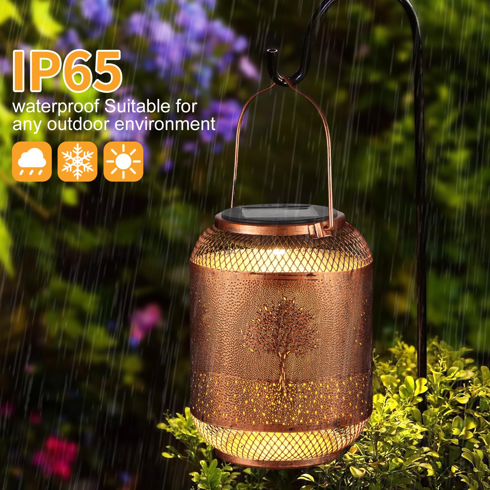 Tree Solar Lanterns Outdoor Hanging Christmas Lantern As Birthdays Gifts For Women Mom Grandma Metal Waterproof Garden Decorativ