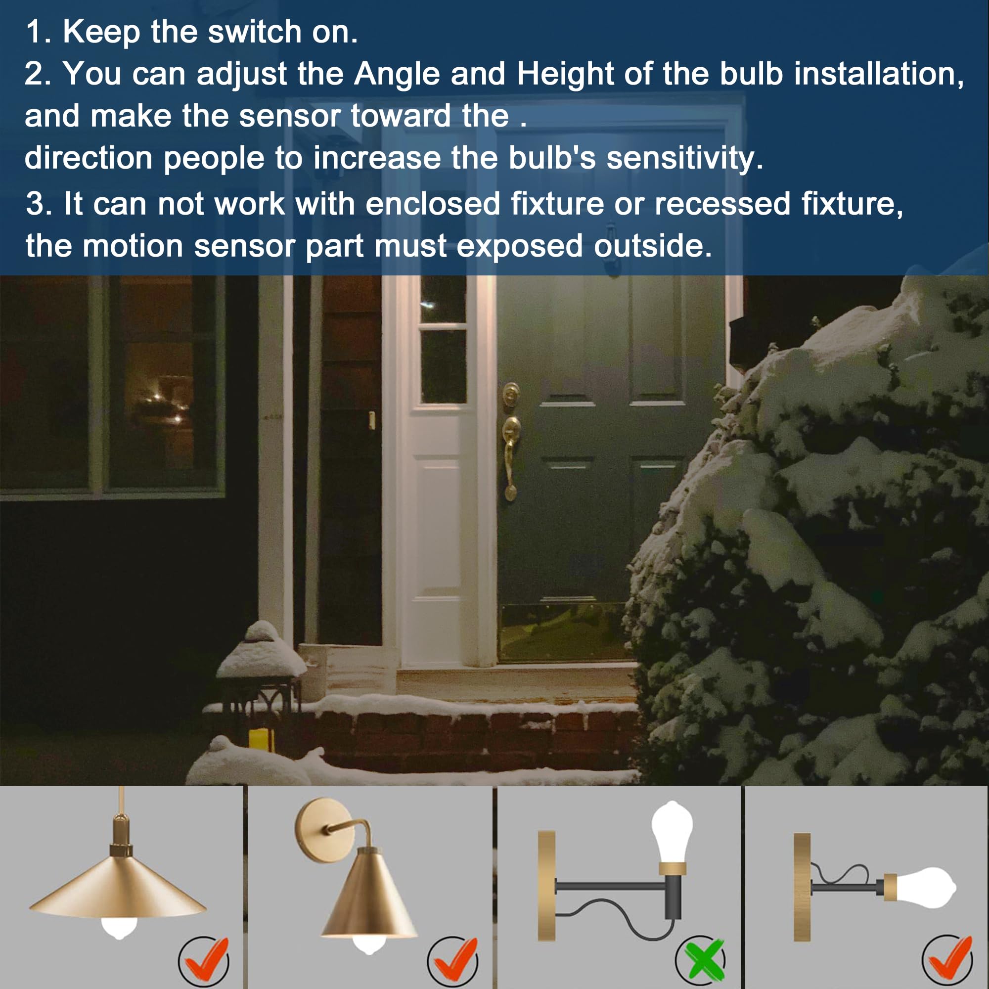 Motion Sensor Light Bulbs - 9W (60W Equivalent) E26 Motion Activated Led Light Bulb 5000K Daylight Dusk To Dawn Security Bulb Au