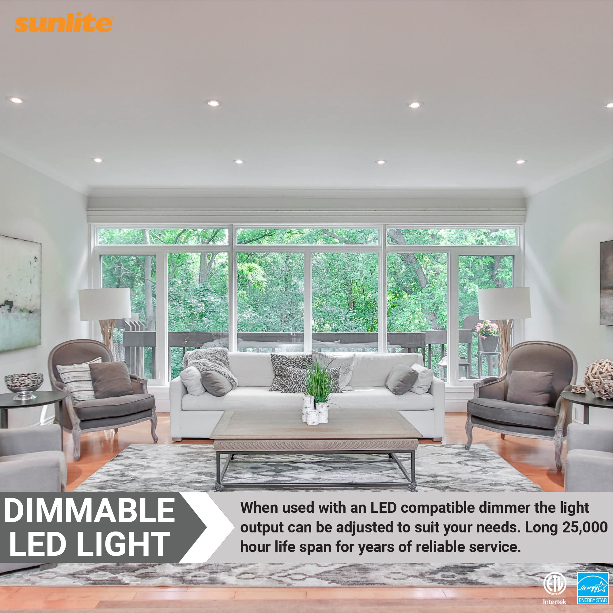 Sunlite 41654 LED MR16 Reflector Spotlight Bulb, 7 Watts (50W Halogen Bulb Replacement) 120 Volt, 550 Lumen, 35 Flood Beam, GU10