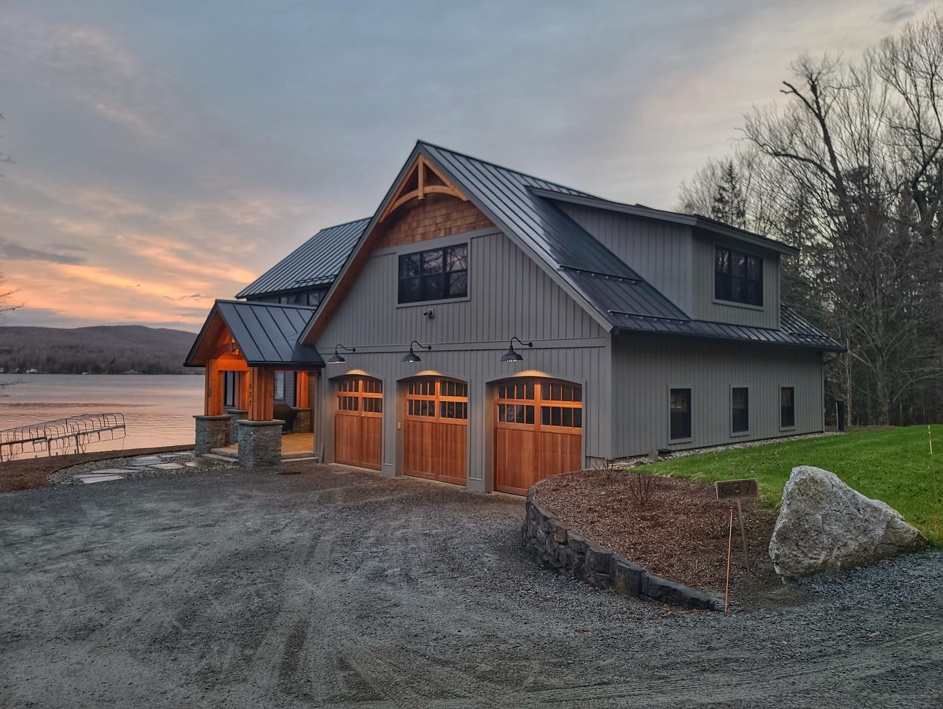 Steel Lighting Co. Redondo Barn Light - 20&quot; Outdoor Wall Mount, Black, Gooseneck Farmhouse Decor