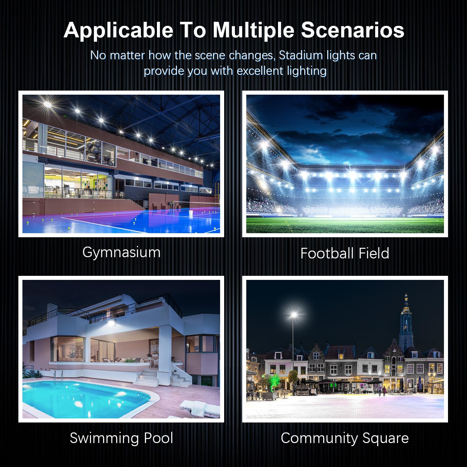 Tomourd 360W Stadium Flood Light Outdoor Led  50800 Lumen 110-270V Commercial Super Bright Yard Floodlight 5000K  Ip65 Waterproof Exterior Flood Lighting Security For Arena  Field  Sport  Court