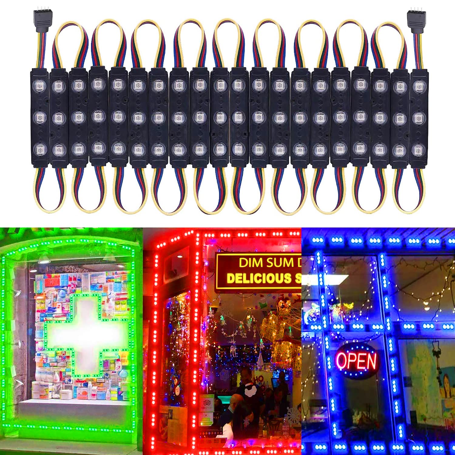 Pomelotree LED Module Lights 12V Waterproof RGB 20FT (2 Packs) AMPG048CF2PCS