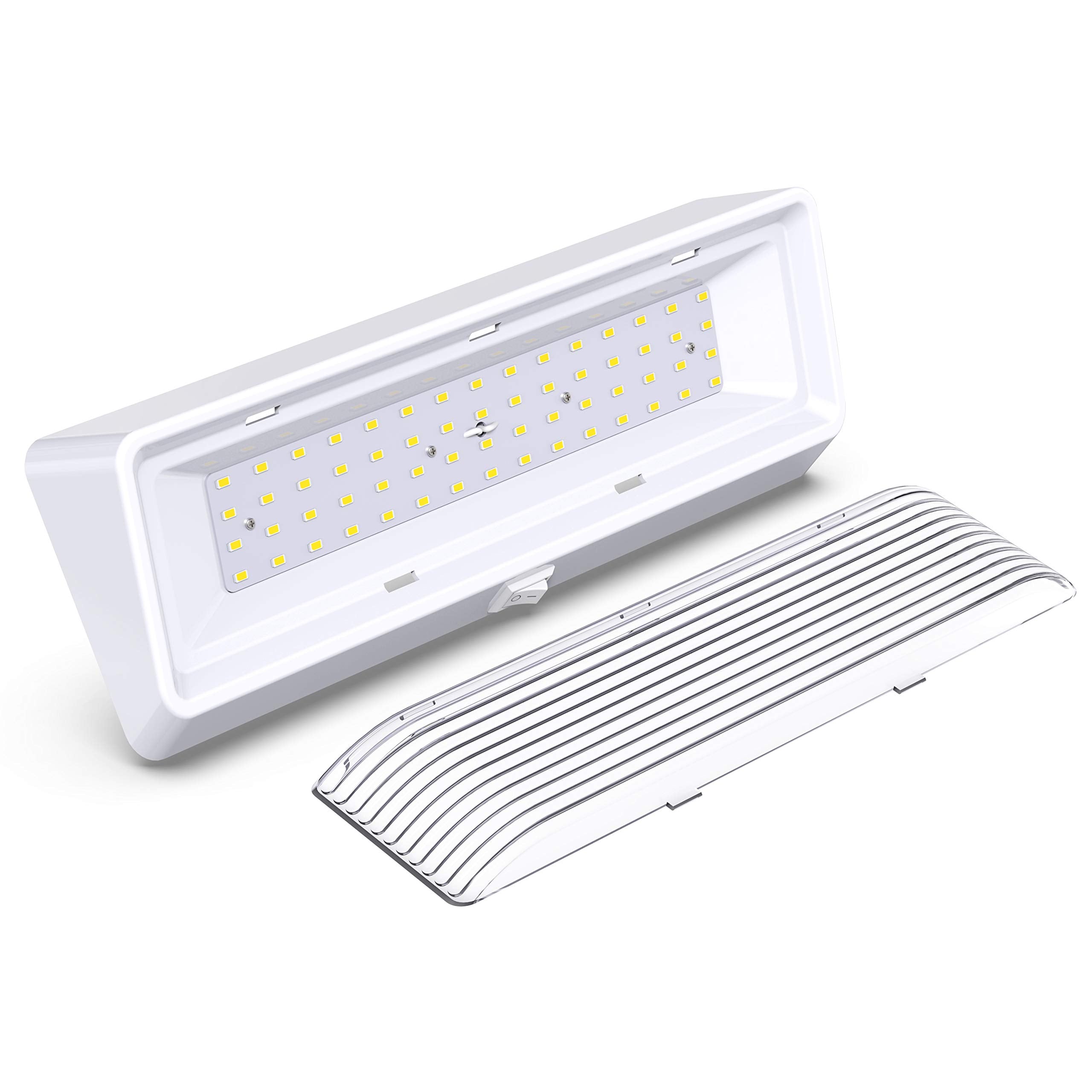 Leisure Led 2 Pack Rv Exterior Porch Utility Light With Switch Xl 12V 650 Lumen Lighting Fixture. Replacement Lighting For Rvs, Trailers, Campers, 5Th Wheels White Base Clear Lens (White, 2-Pack)