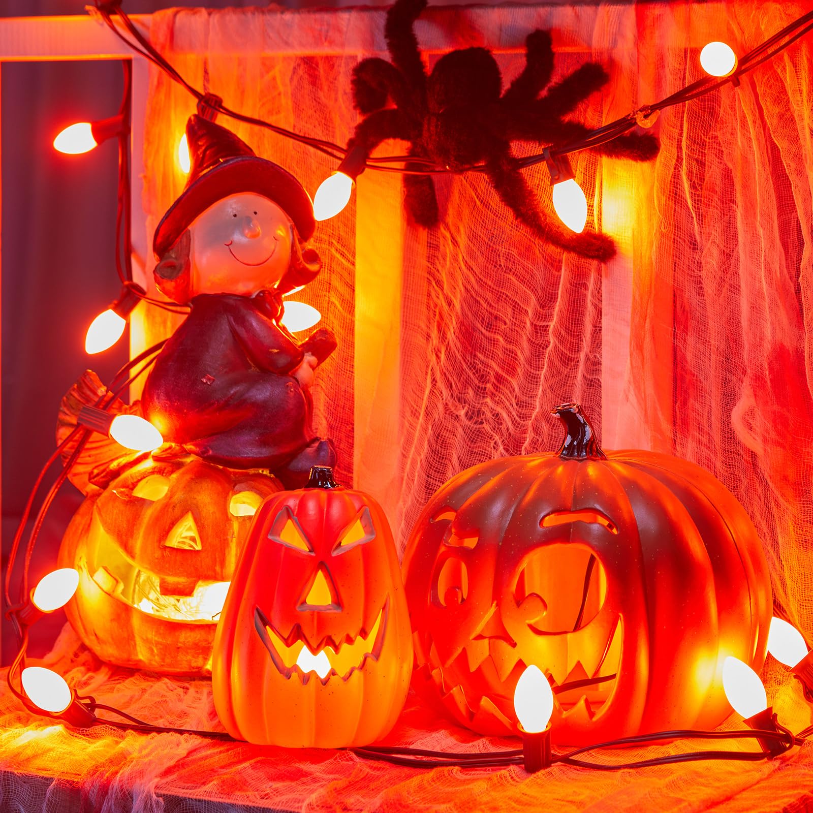 Minetom Halloween C7 Replacement Light Bulbs 25 Pack, C7 Bulbs Clear Incandescent Bulb For Halloween String Light, E12 Candelabr