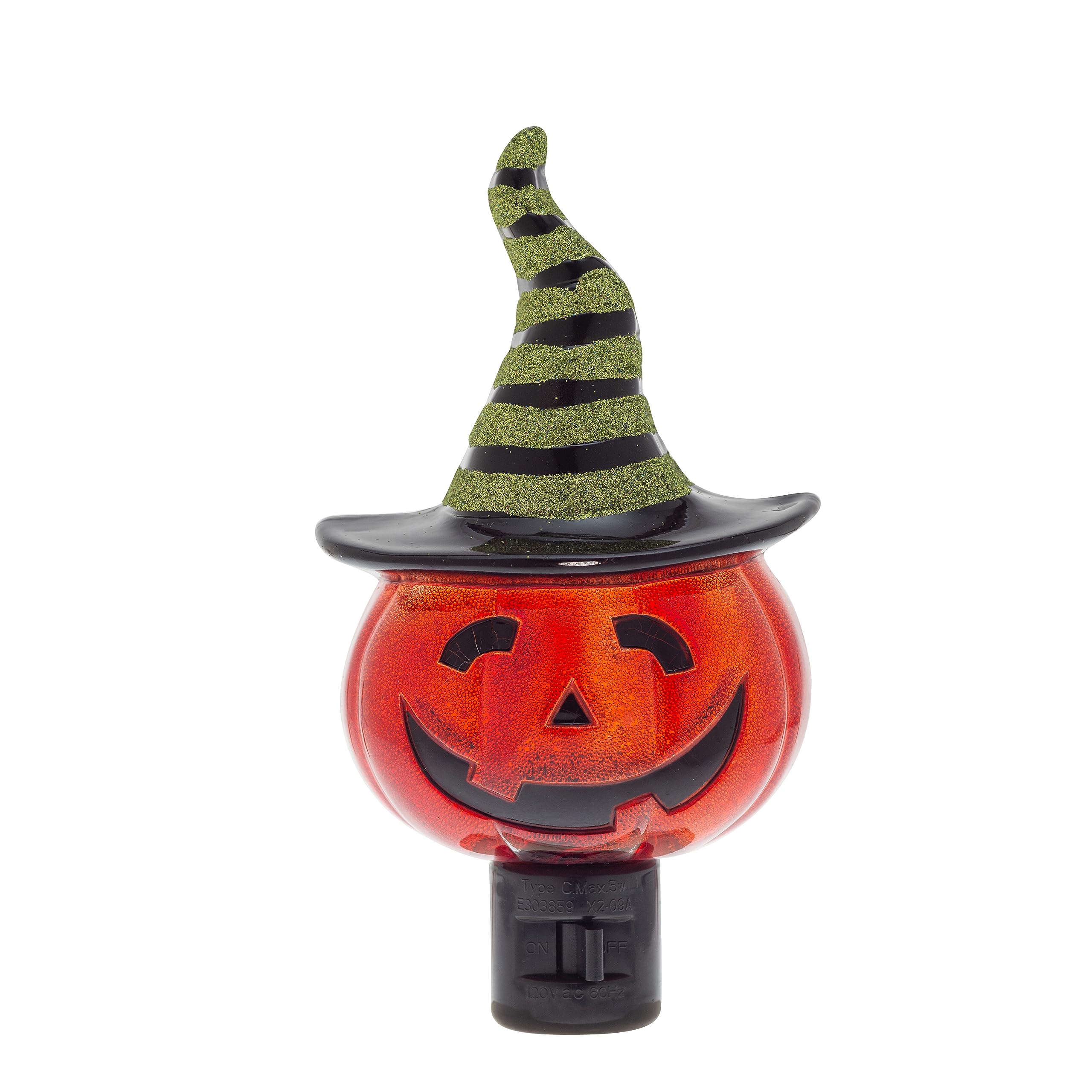 Creative Hobbies Pumpkin with Witch Hat Halloween Night Light - Includes 5W C7 and Rotational Socket with On/Off Switch