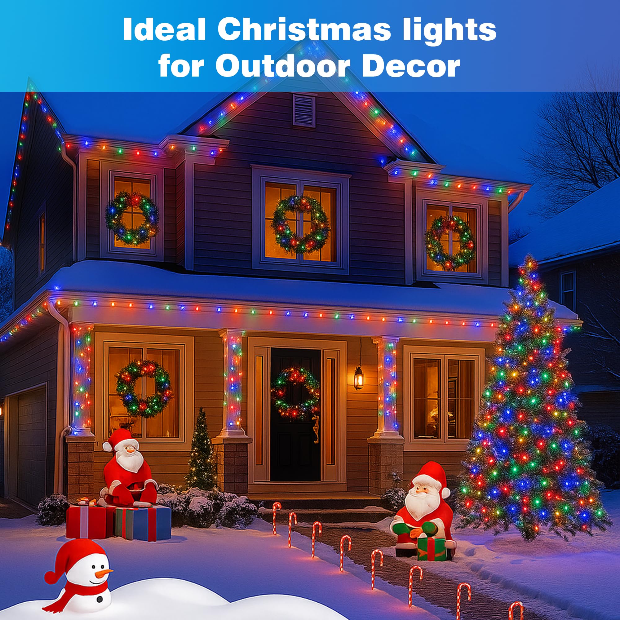 Domolli Christmas Lights 500Led 164 Ft  Waterproof Christmas Tree Lights With 8 Modes  Remote Control 3 Timers & Memory Function Xmas Decorations For House And Holiday (Multicolor)