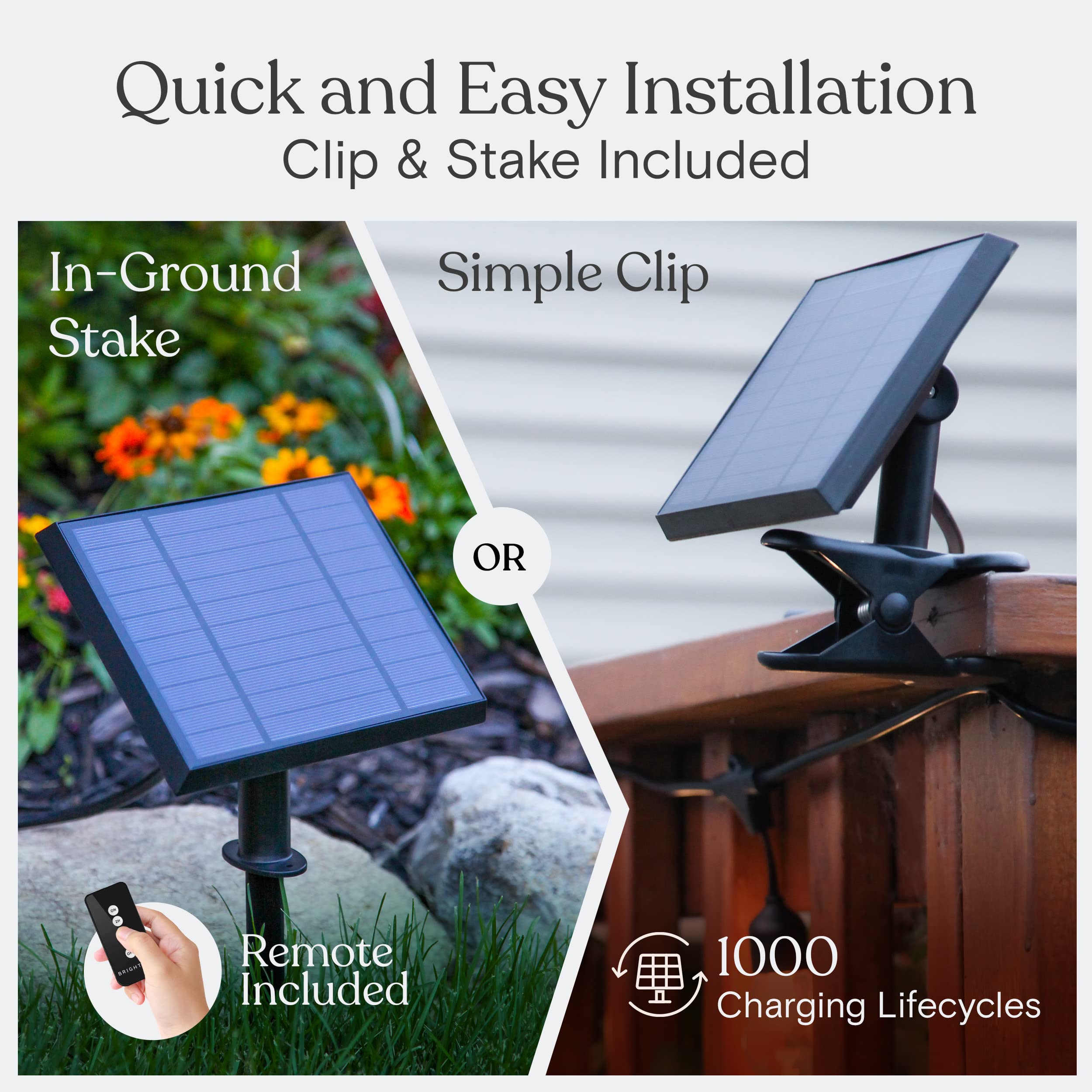 Brightech Ambience Pro Solar Powered Outdoor String Lights, 27Ft Remote Control Commercial Grade Waterproof Patio Lights, 12 Edi