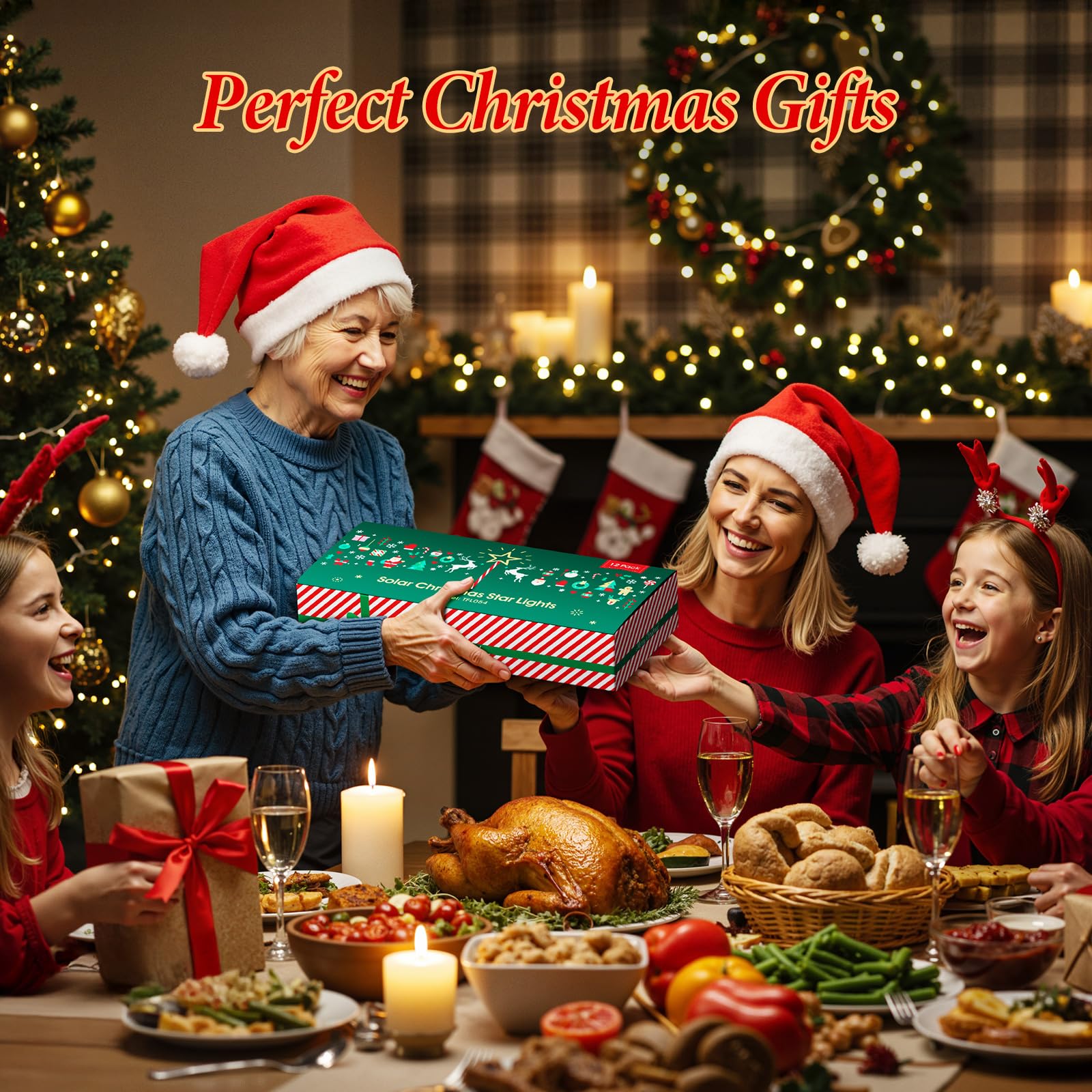 12 Pack Christmas Decorations Outdoor  Twinkling Big Star Solar Christmas Lights With 180 Bright Led And 10 Lighting Modes  Warm White Waterproof Xmas Decor For Pathway Yard