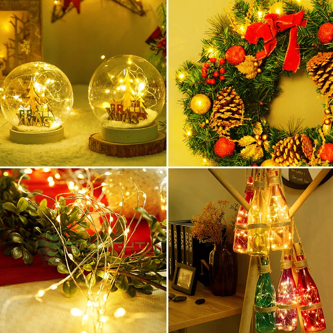 Litogo 50 Pack Warm White Fairy Lights, 7Ft 20 Led Waterproof Battery Operated String Lights