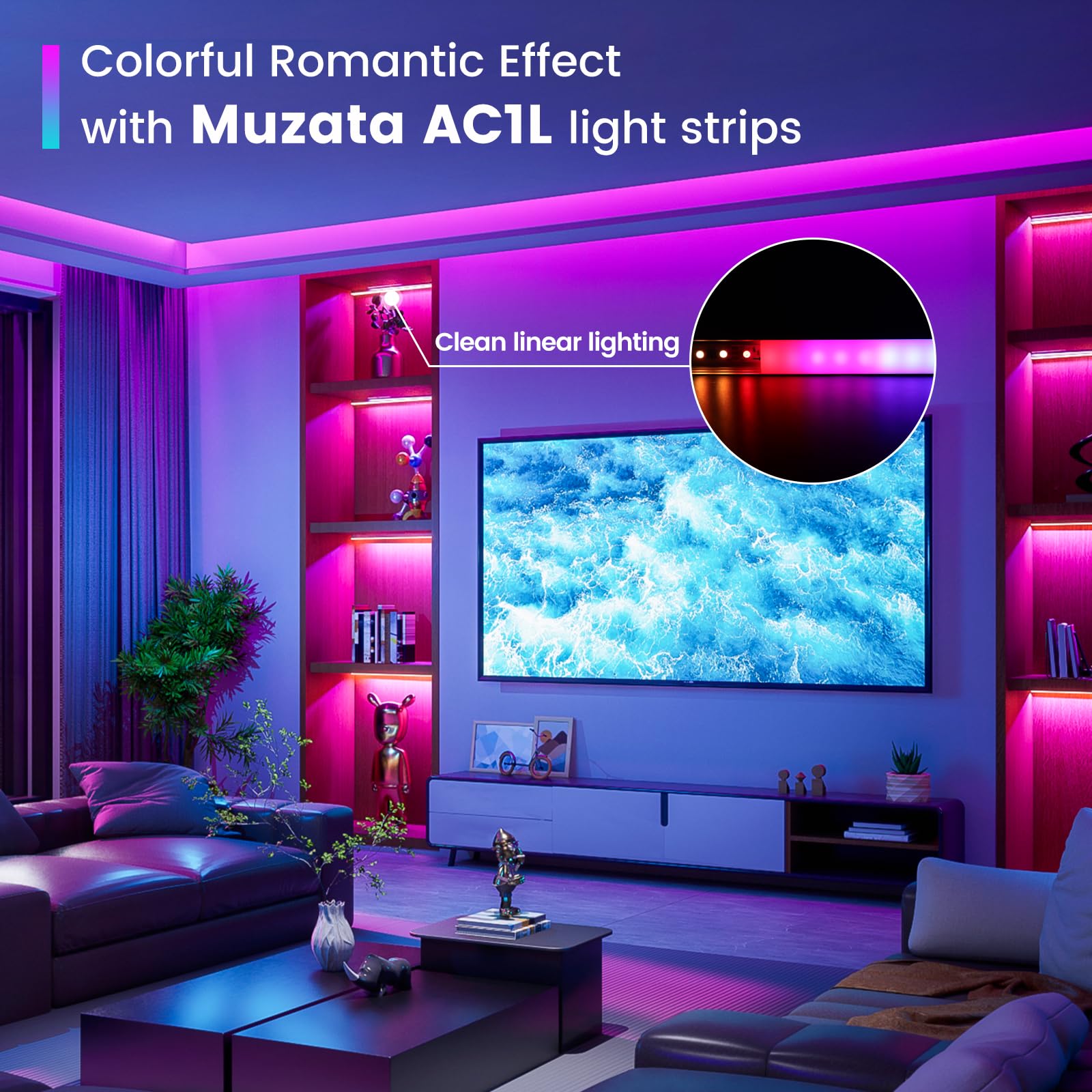 Muzata LED Channel Aluminum U Shape Diffuser 3.3FT/1M 5-Pack Silver Model U1SW