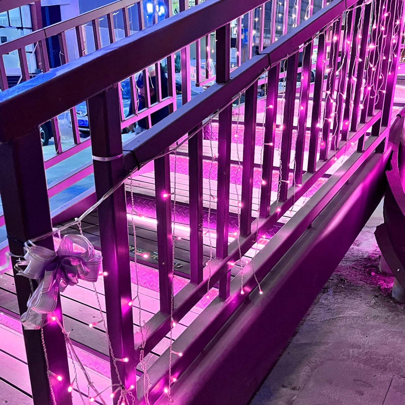 Yolight Icicle Chrismtas Lights 13Ft 96 Led Icicle String Lights Curtain Fairy Lights, Indoor Room Patio Garden Bedroom Halloween Christmas Wedding Valentine'S Day Decoration (Pink)