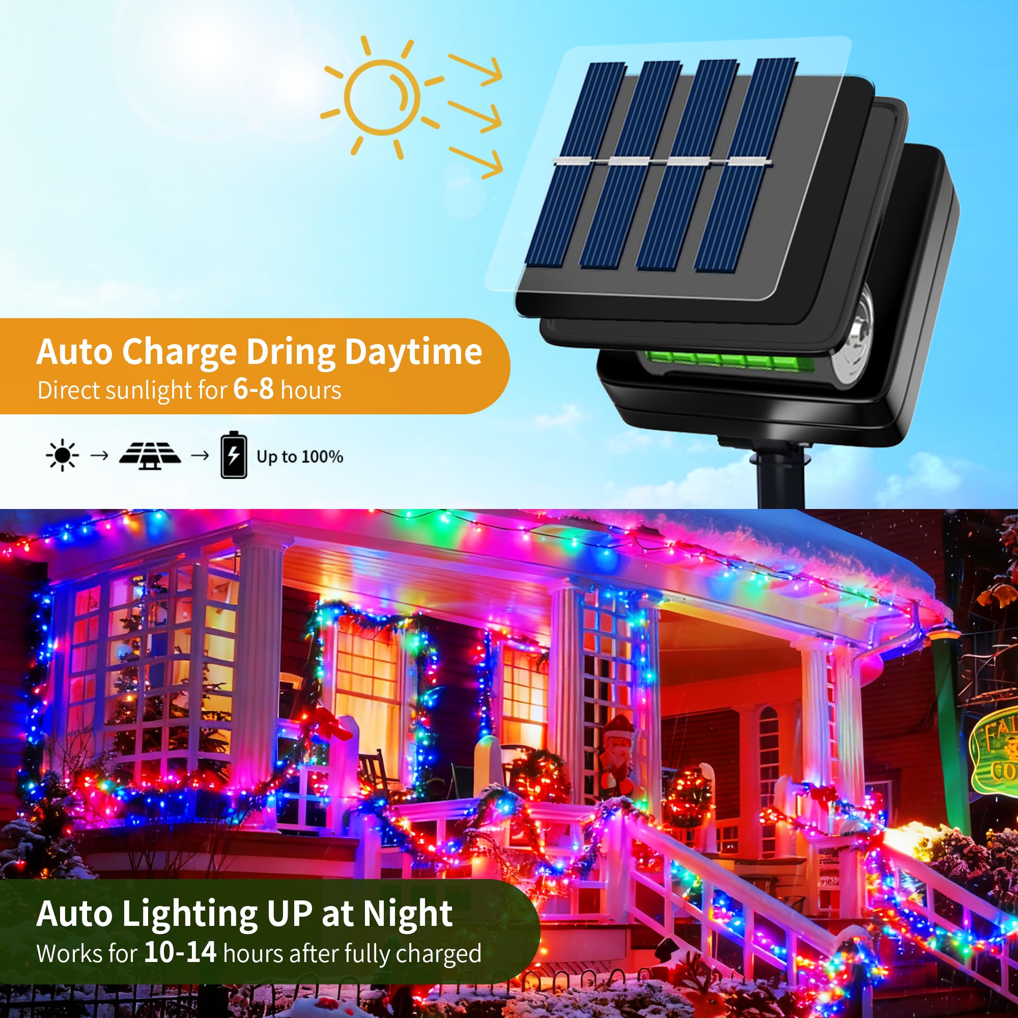 [6 Pack] Solar String Lights Multicolored  236 Ft 600 Led Solar Twinkle Light Outdoor With 8 Modes & Memory Function  Solar Christmas Lights Waterproof Chrismas Lights For Xmas Tree Party Decorations