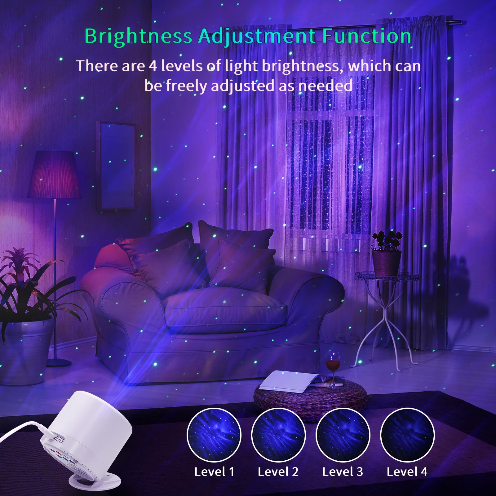 Galaxy Projector, Bedroom Star Projector, Galaxy Light Projector With Remote Control And Timer, Adjustable Led Light Colour, Bri