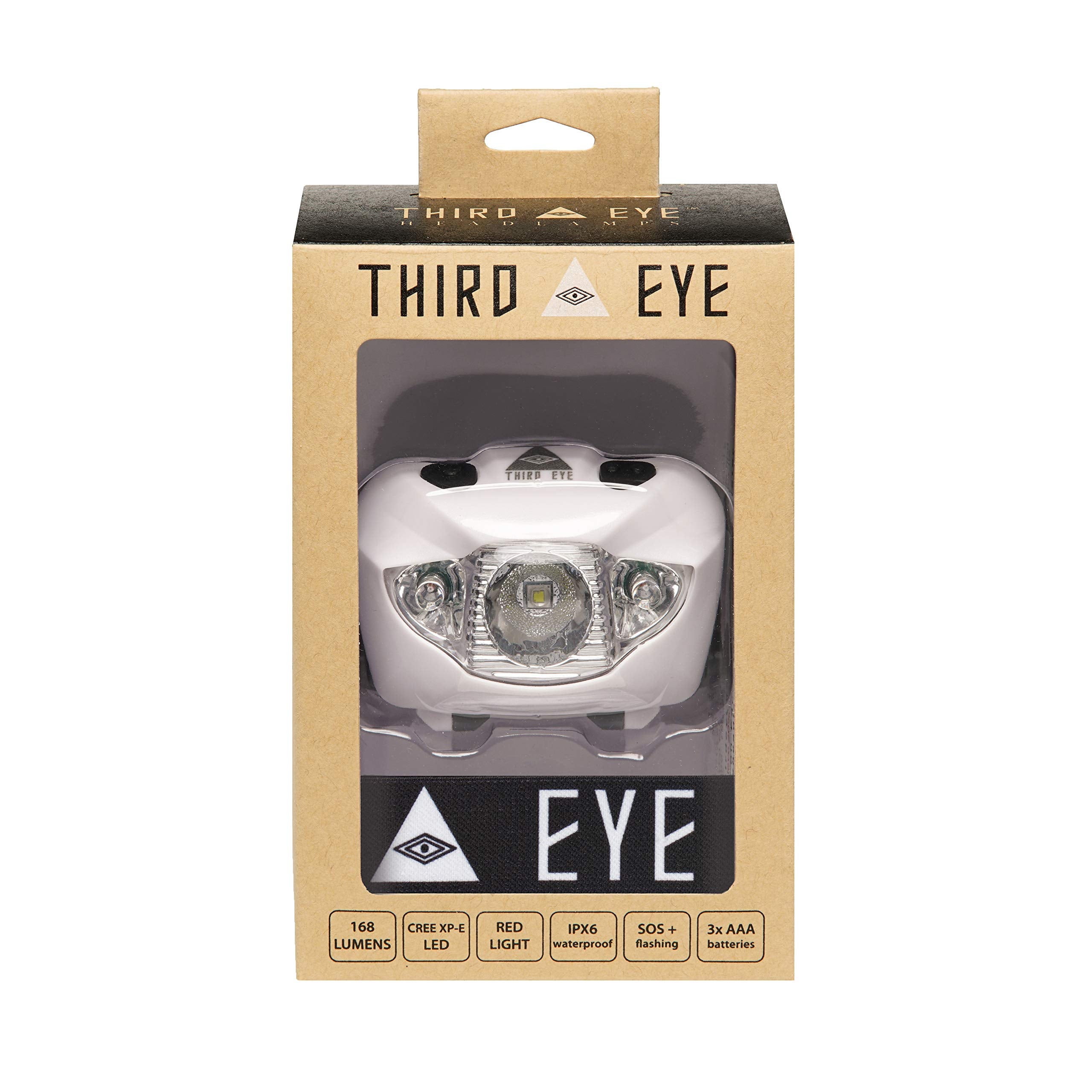 OUTDOOR ENLIGHTENMENT Third Eye Headlamp - 168 Lumens, Adjustable Tilt, Multiple Brightness Modes, One Size, Third Eye Black Logo