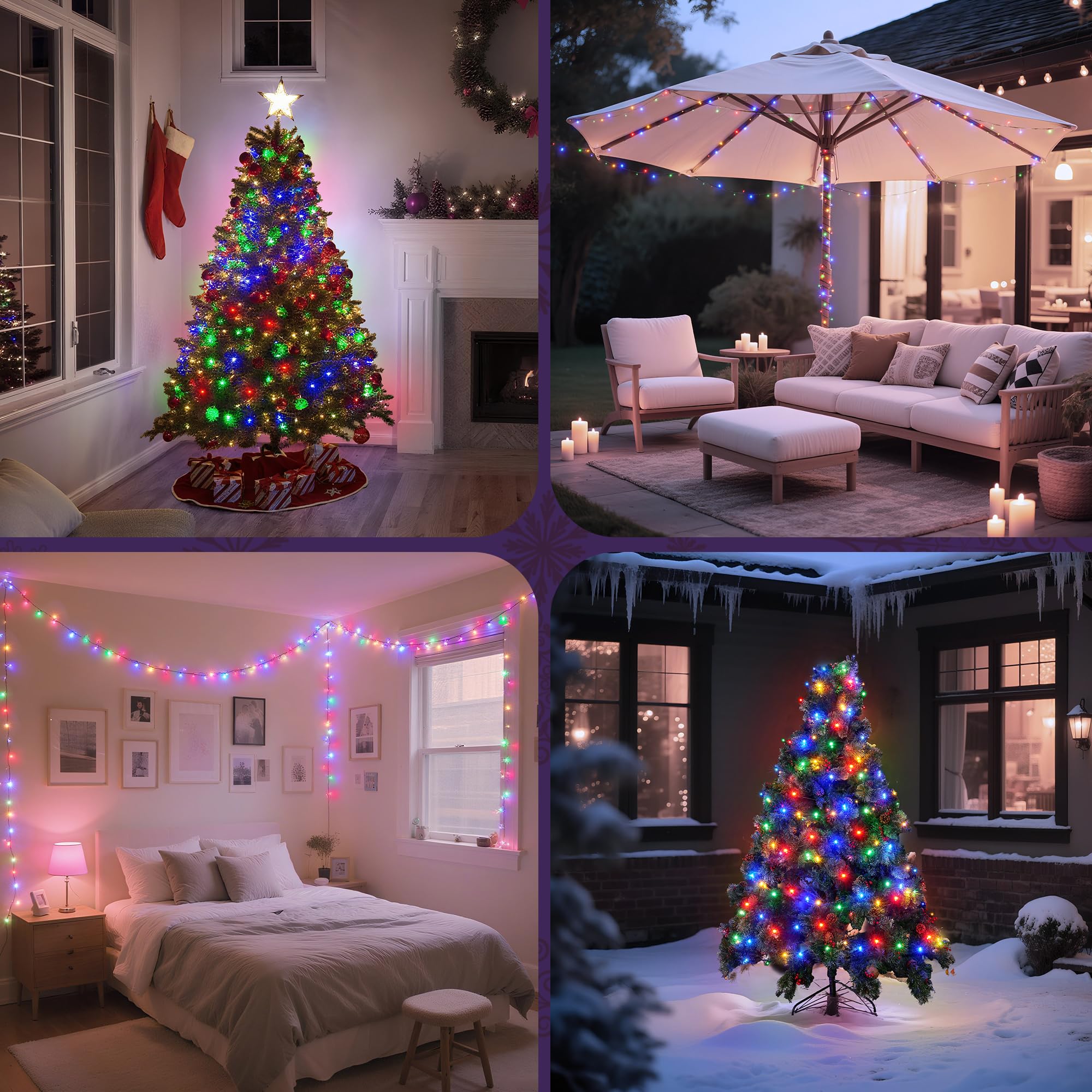 Wbao Christmas Lights Indoor Outdoor 800Led 272Ft  Super Bright Led Christmas String Lights With Ul Certified  8 Lighting Modes  Timer  Memory & Waterproof For Trees  Patio  Party Decor  Multicolor