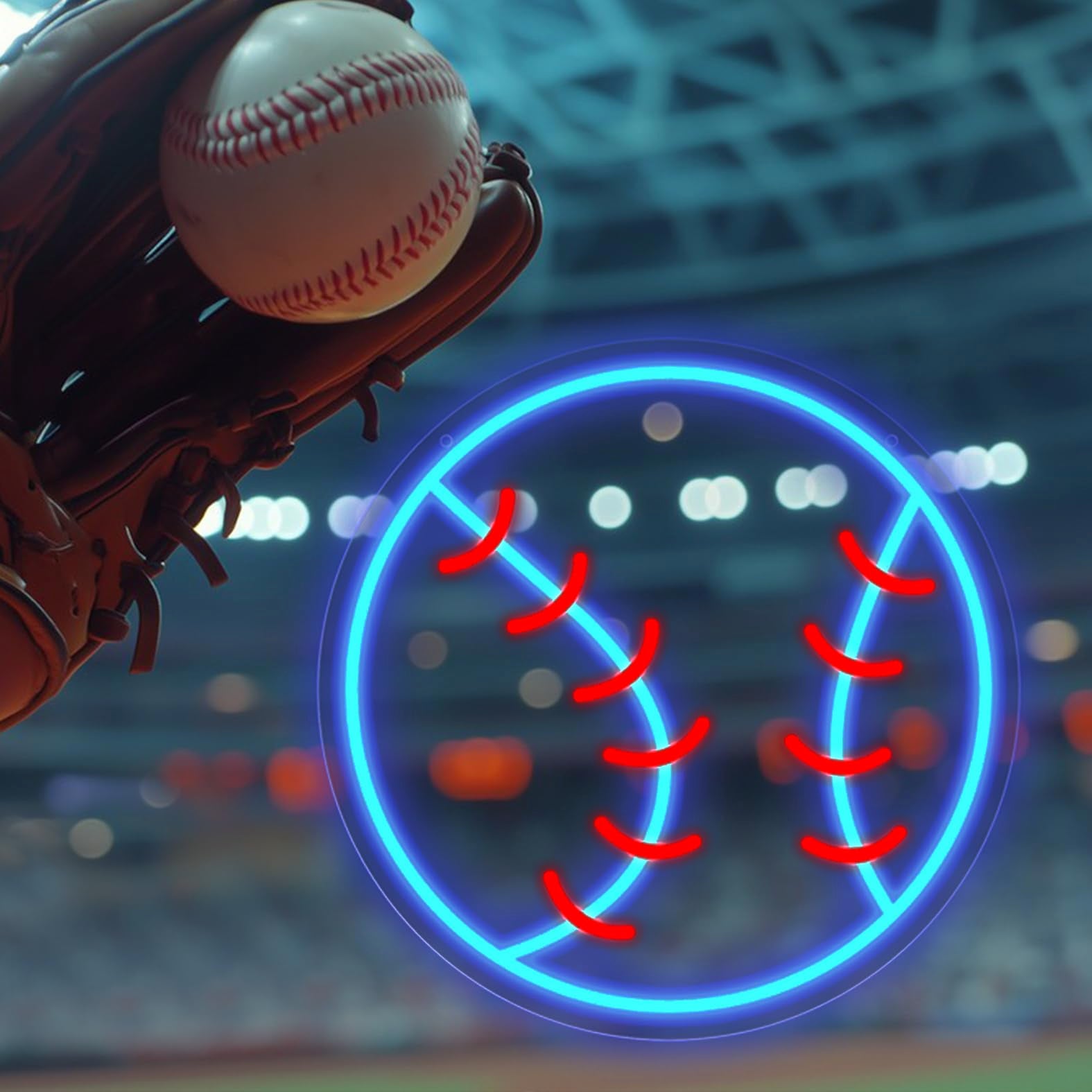 Baseball Neon Sign 12.6?12.6 Dimmable Sport Led Signs Usb Powered For ...