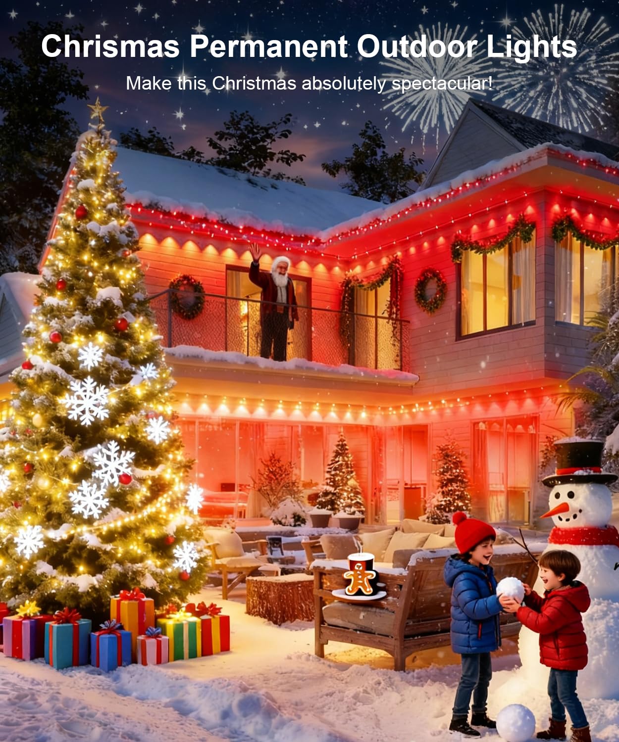 Nexillumi Permanent Outdoor Lights For House  150Ft Smart Rgb Led Lights Outside With 16 Million Diy Colors  Ip67 Waterproof Eternity Eaves Lighting For Christmas Halloween Holiday Daily Decorations