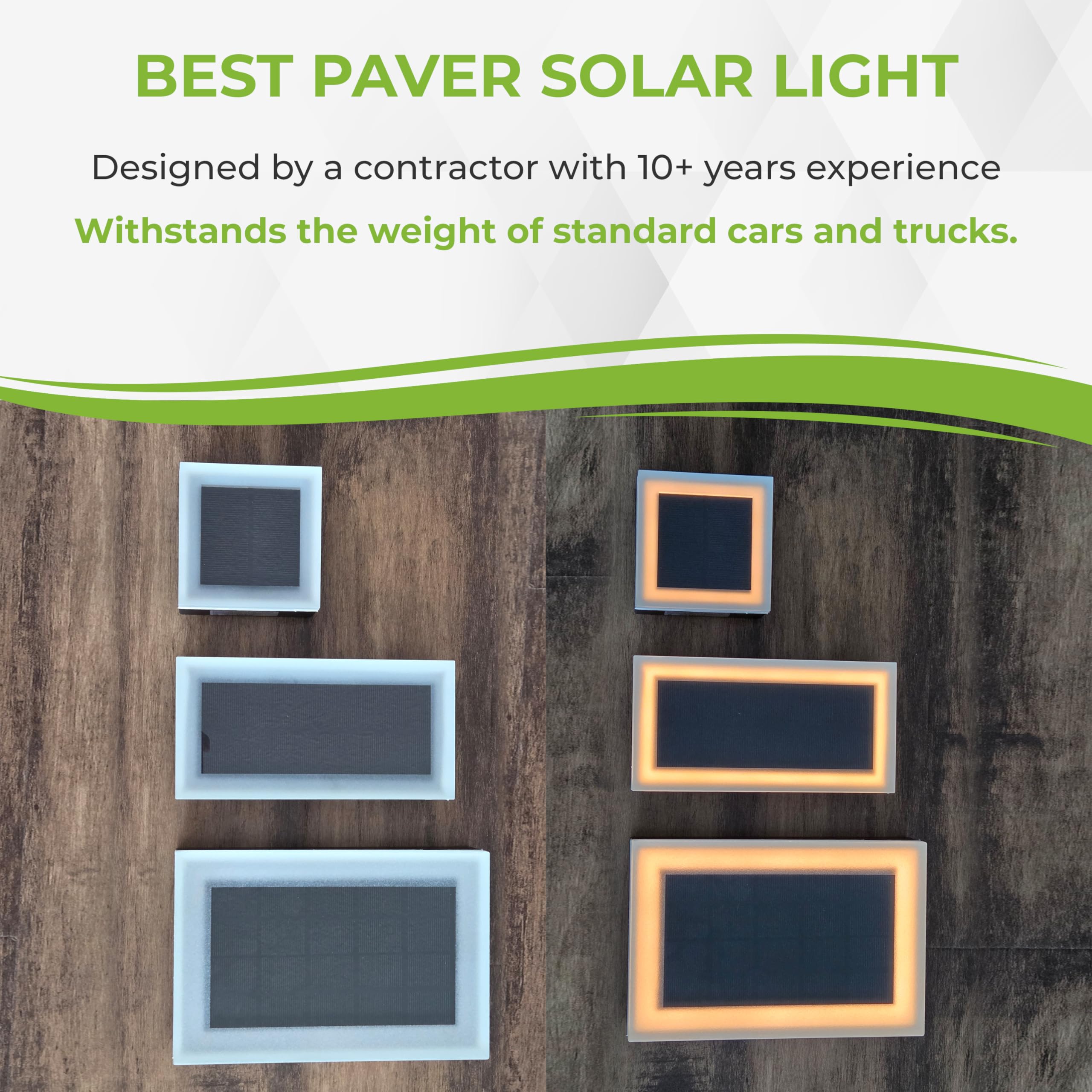 LUMENGY Solar Paver Light, 4x4 Inch, Stainless Steel, 2700K Warm White, Waterproof, Model LMA-PVR-4X4-SLR-V2