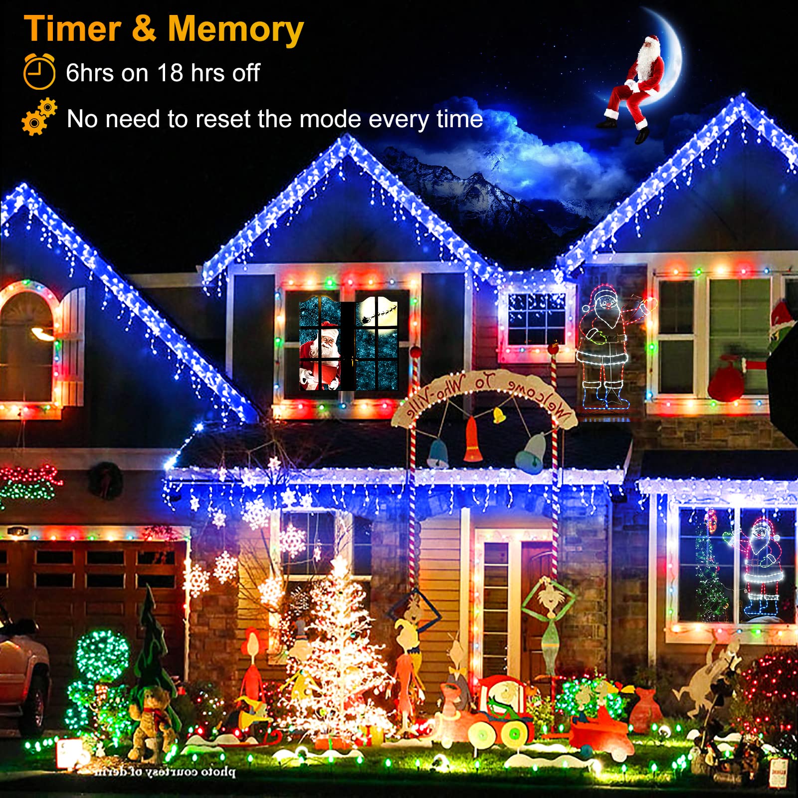 99Ft Icicle Lights For Outside, Blue Christmas Lights Outdoor Indoor, 1216 Led Twinkle String Light With 228 Drops Short Curtain