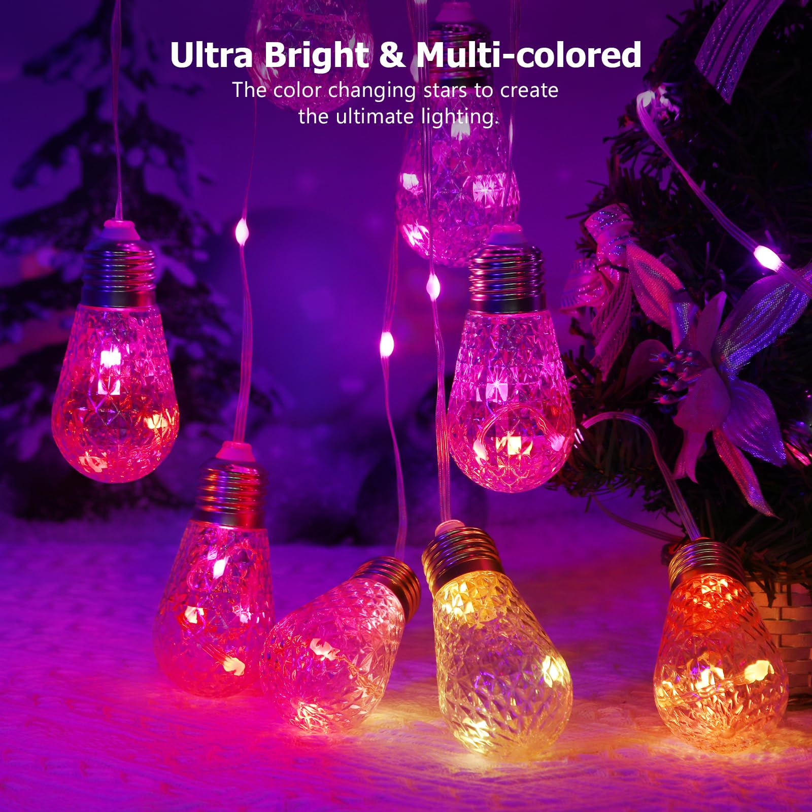 Kepstars Wishing Ball Curtain Lights, 10Ft X 3.5Ft Rgb Led Color Changing String Fairy Lights Curtain, Smart App & Ir Remote, 20