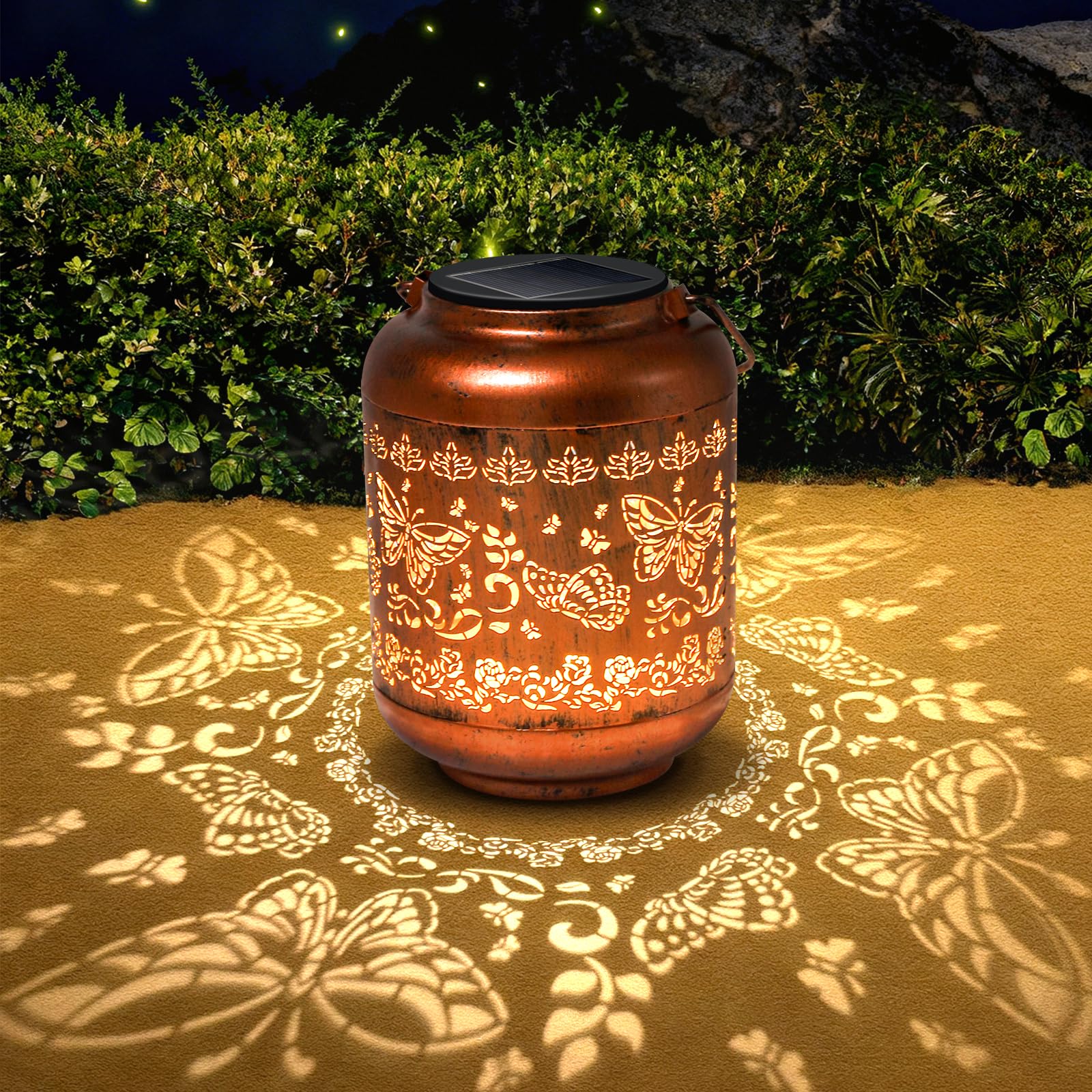 Christmas Gifts for Women Butterfly Solar Lanterns Outdoor Waterproof Metal Hanging Solar Lights for Yard Garden Decor Butterfly