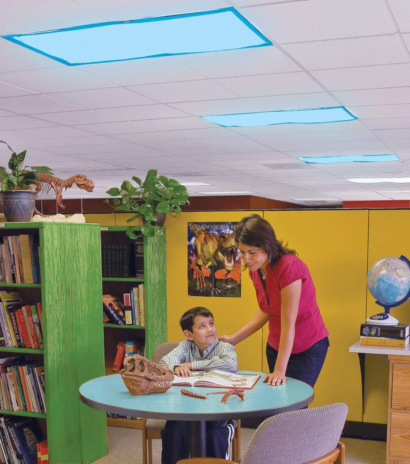 Educational Insights The Original Fluorescent Light Filters: Tranquil Blue 4-Pack, Fluorescent Light Covers, Easy Install For Classrooms, Office, Hospitals & Home, Teacher Classroom Essentials