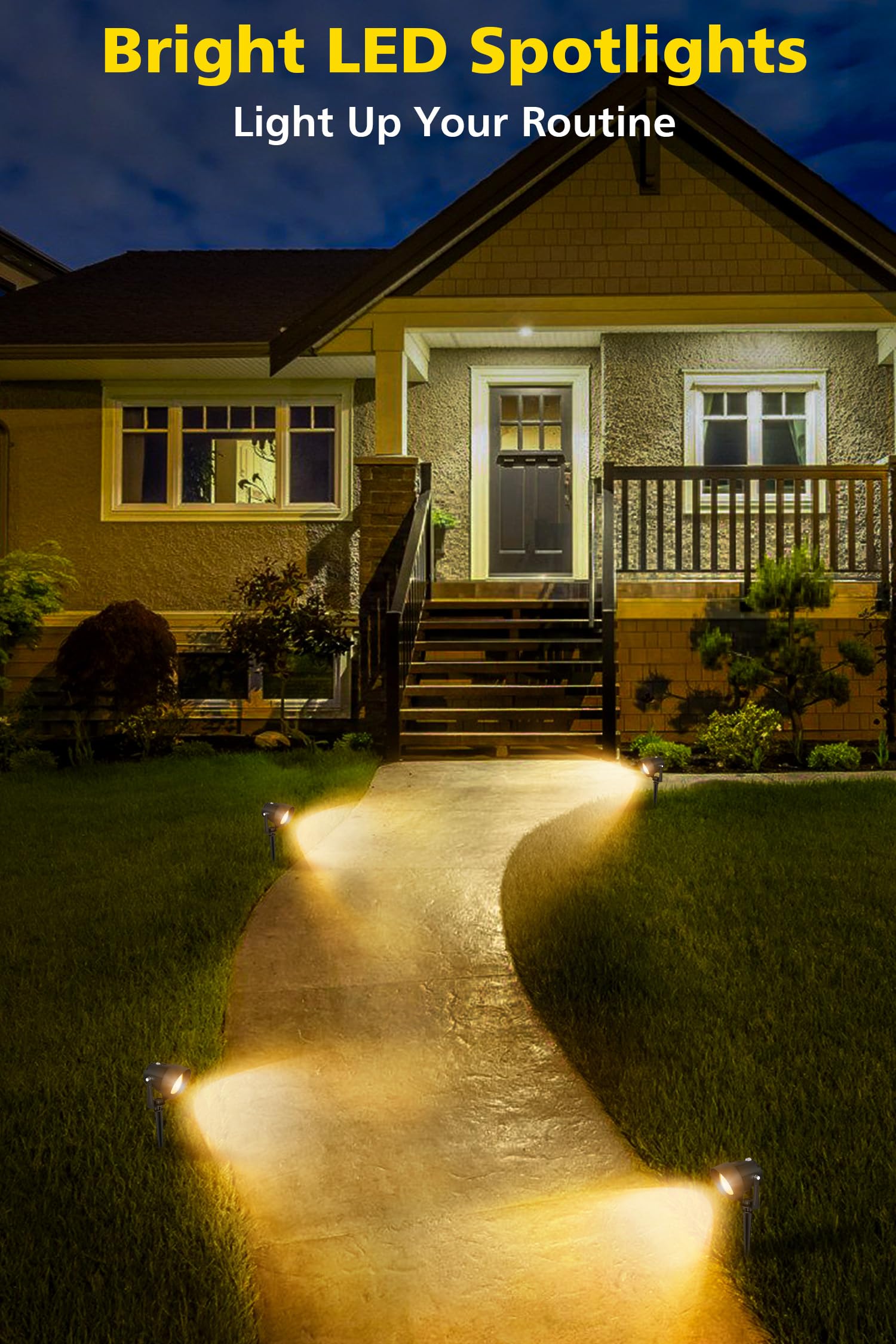 T-Sun Dusk To Dawn Outdoor Lighting  Flag Spot Lights With Photocell Auto On/Off  Waterproof 3000K Warm White Led Plug-In Landscape Spotlights For Garden Yard Tree Pathway Pole House  2 Pack