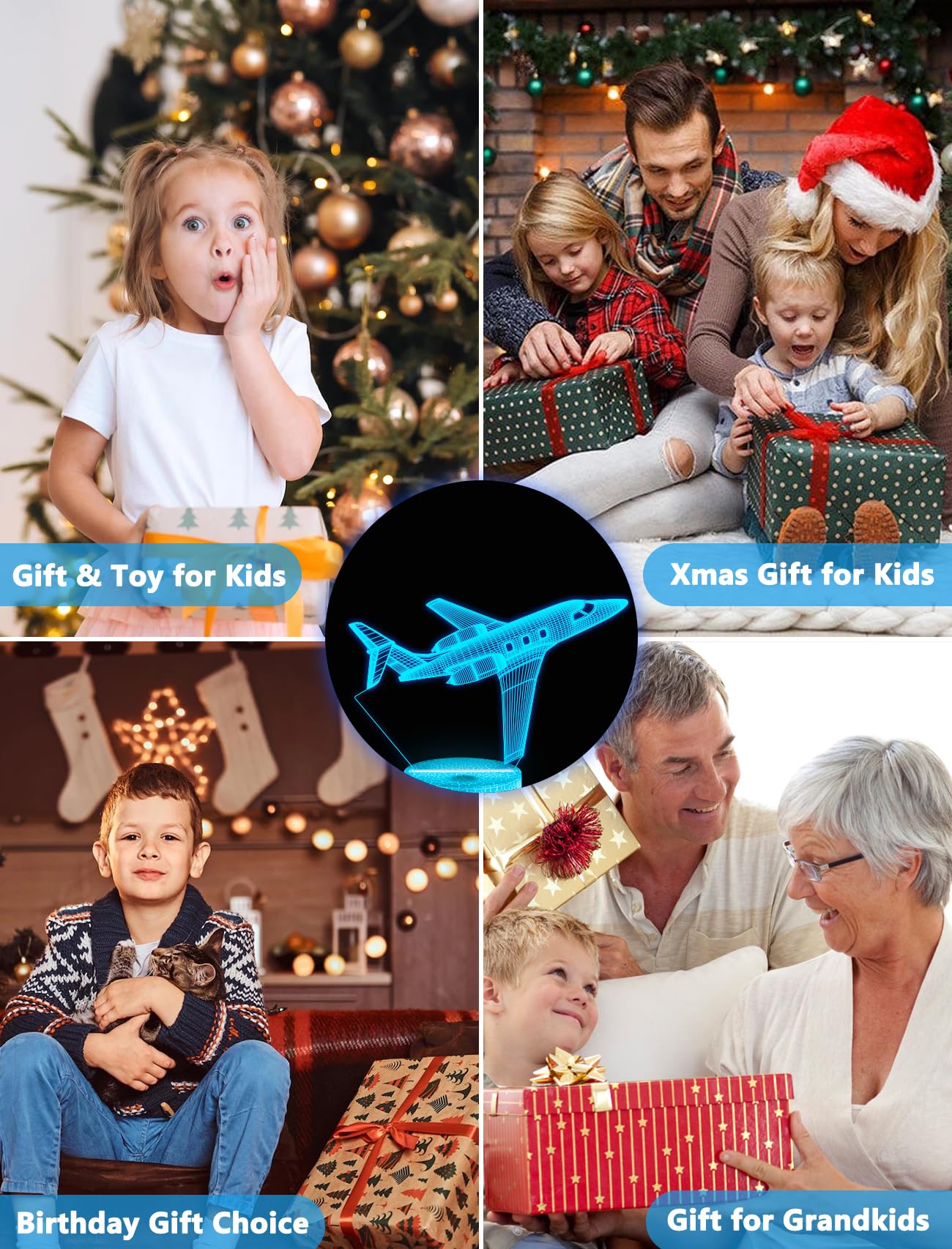 Fullosun Air  Gift    Night Light  Pilot Lamp With Remote Control 16 Colors Changeable Kids Room Lighting Creative Boys Aircraft Pilot Gift Holiday Xmas Decoration