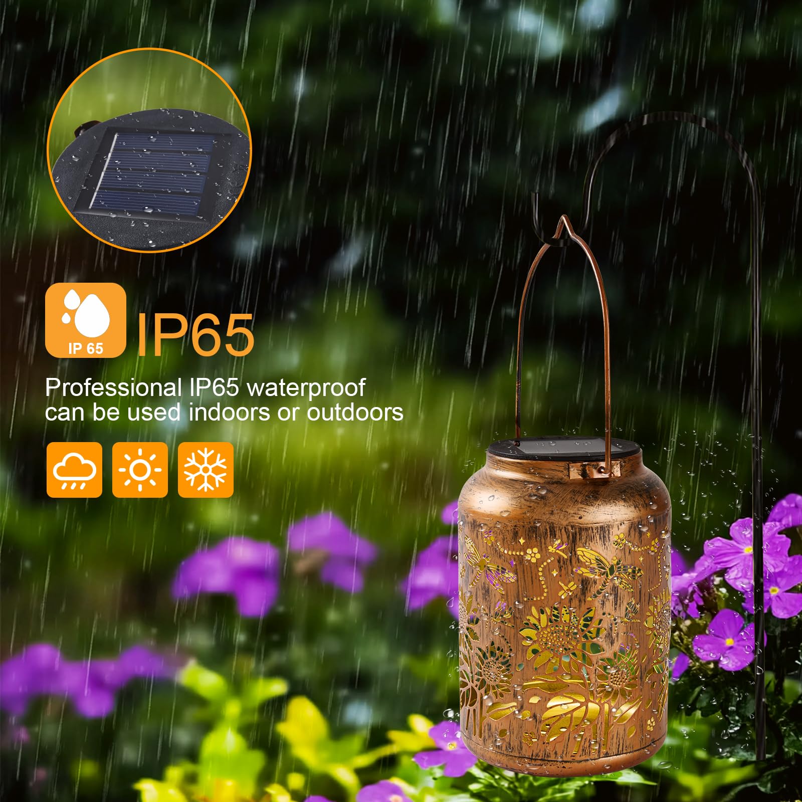 Sunflower Solar Lantern  Chrismas Gifts  Outdoor Waterproof Led Decorative Garden Lights For Lawn  Landscape  Patio  Porch Hanging Solar Lights For Women  Ladies  Mom  Grandma