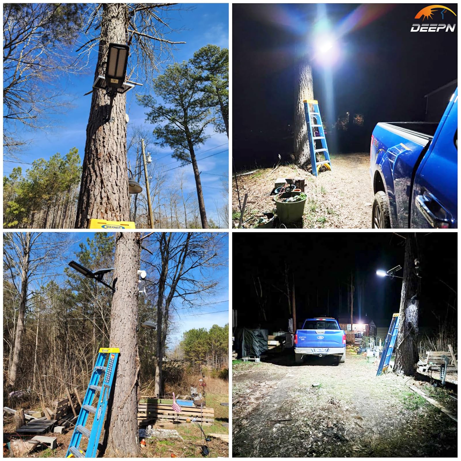 Solar Lights Outdoor 7000W, Solar Street Light IP67 Waterproof Dusk to Dawn 300000 Lumens LED Security Flood Lights with Motion