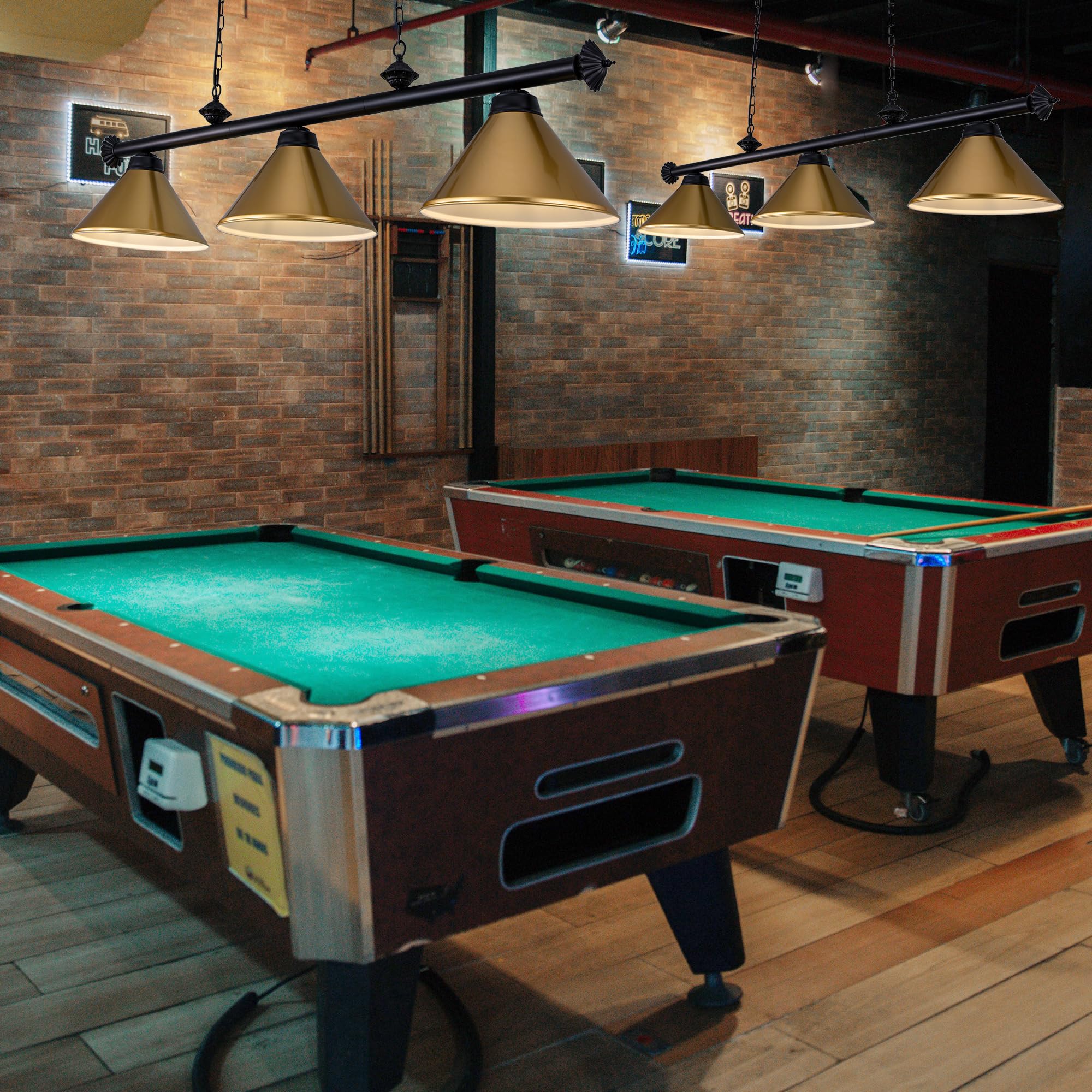 Wellmet 3 Light Pool Table Light, Billiard Lighting With Metal Lamp Shades Modern Kitchen Island Light Hanging Light Fixture For