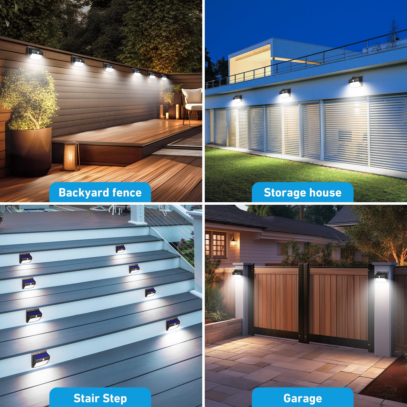 Solar Outdoor Lights, 12 Packs Solar Motion Sensor Security Lights With 3 Lighting Modes Solar Wall Lights Waterproof Solar Powered Lights For Garden Fence Yard