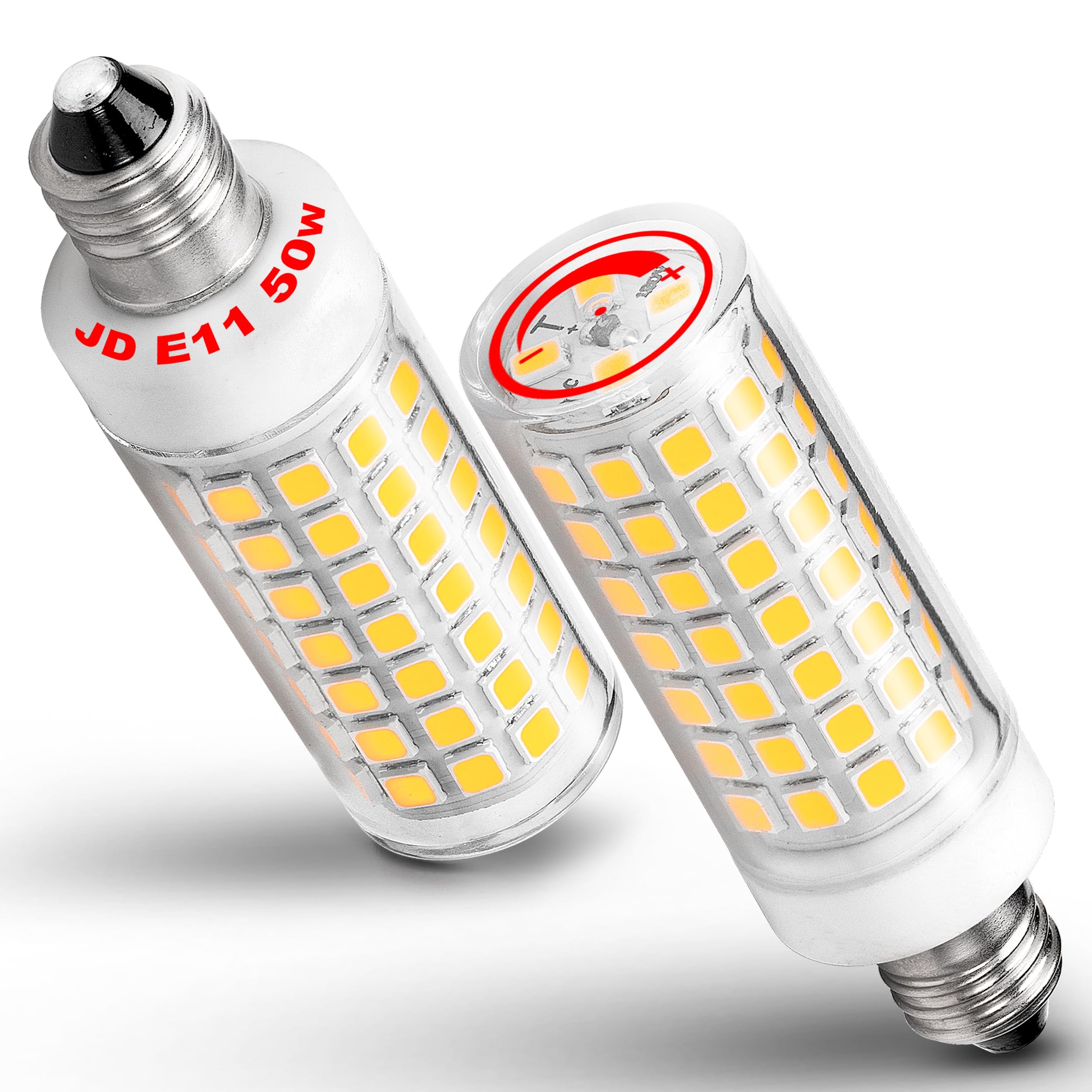 E11 Led Bulbs Dimmable JDE11 120V 50 watt Halogen Candelabra Bulbs Equivalent T3 T4 Mini Base JD E11 Bulb  4000K Natural White Bulb for Chandeliers Ceiling Fan  Table Lamps  Cabinet Lighting 2Pack