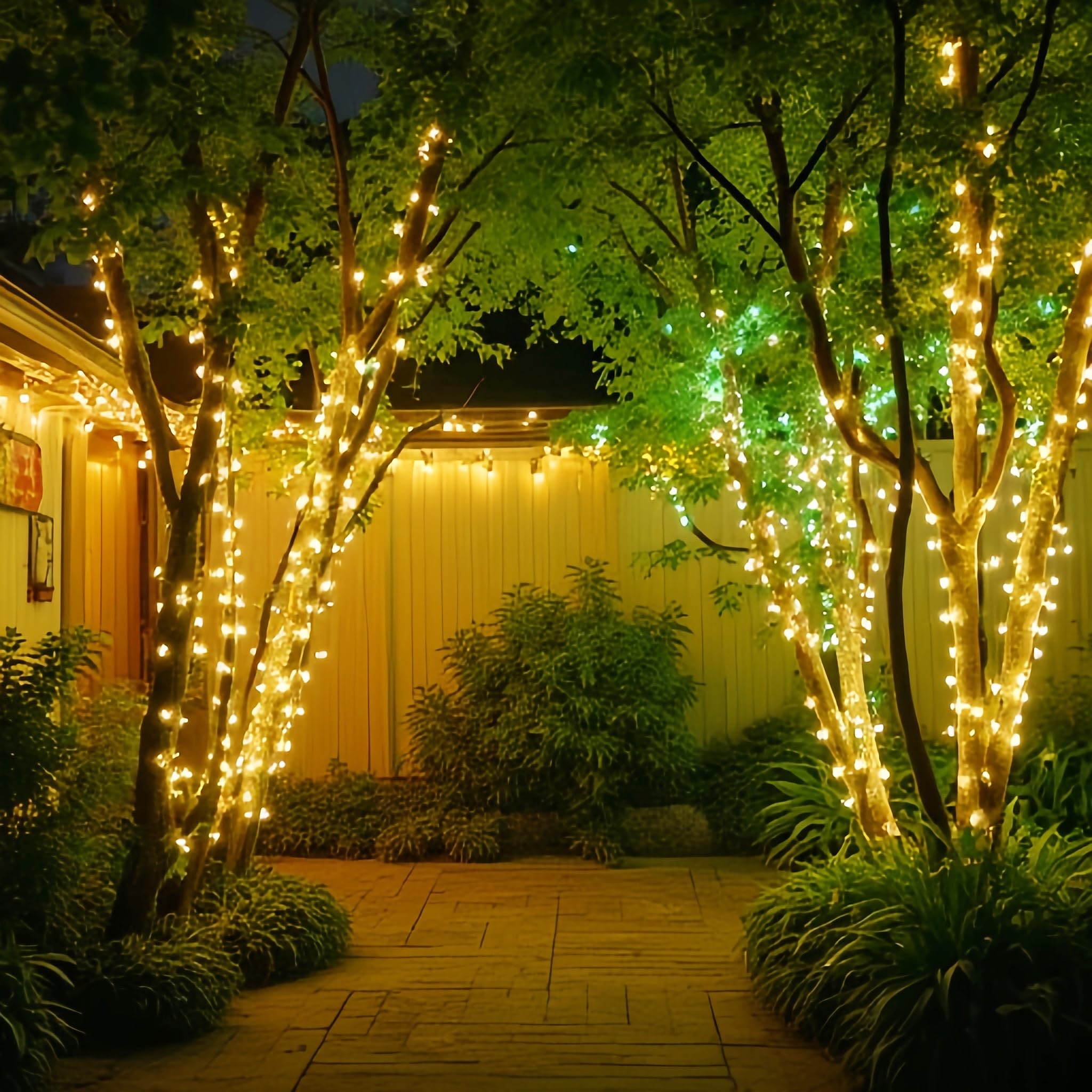 Jinbest 100 Led Warm White Christmas Lights, Ul Certified And Commercial Grade White Wire Lights String 35 Ft, For Indoor And Ou