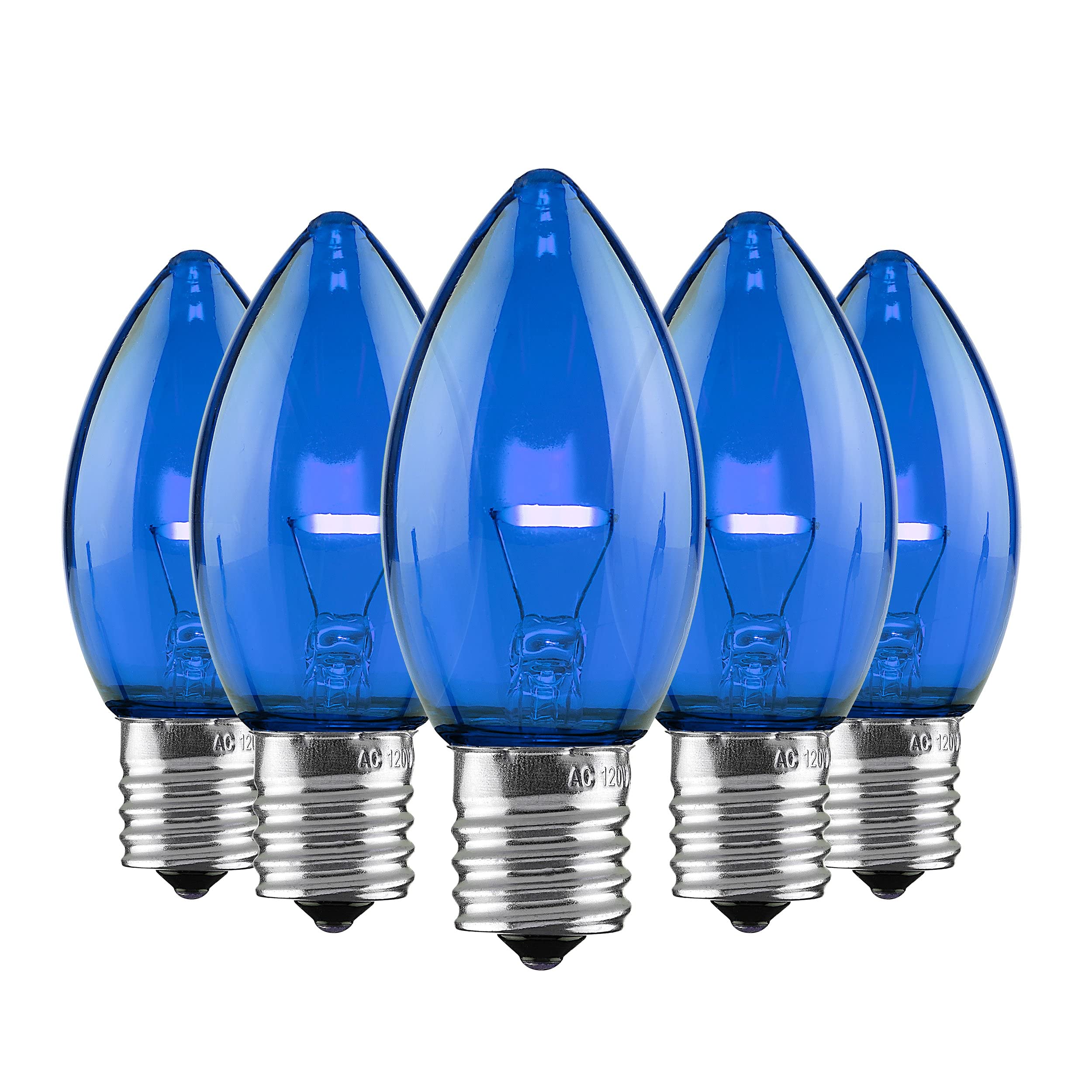 Set of 500 Holiday Lighting Outlet C9 LED Christmas Lights | Blue C9 LED Filament Lights | C9 Christmas Light Bulbs for Indoor &