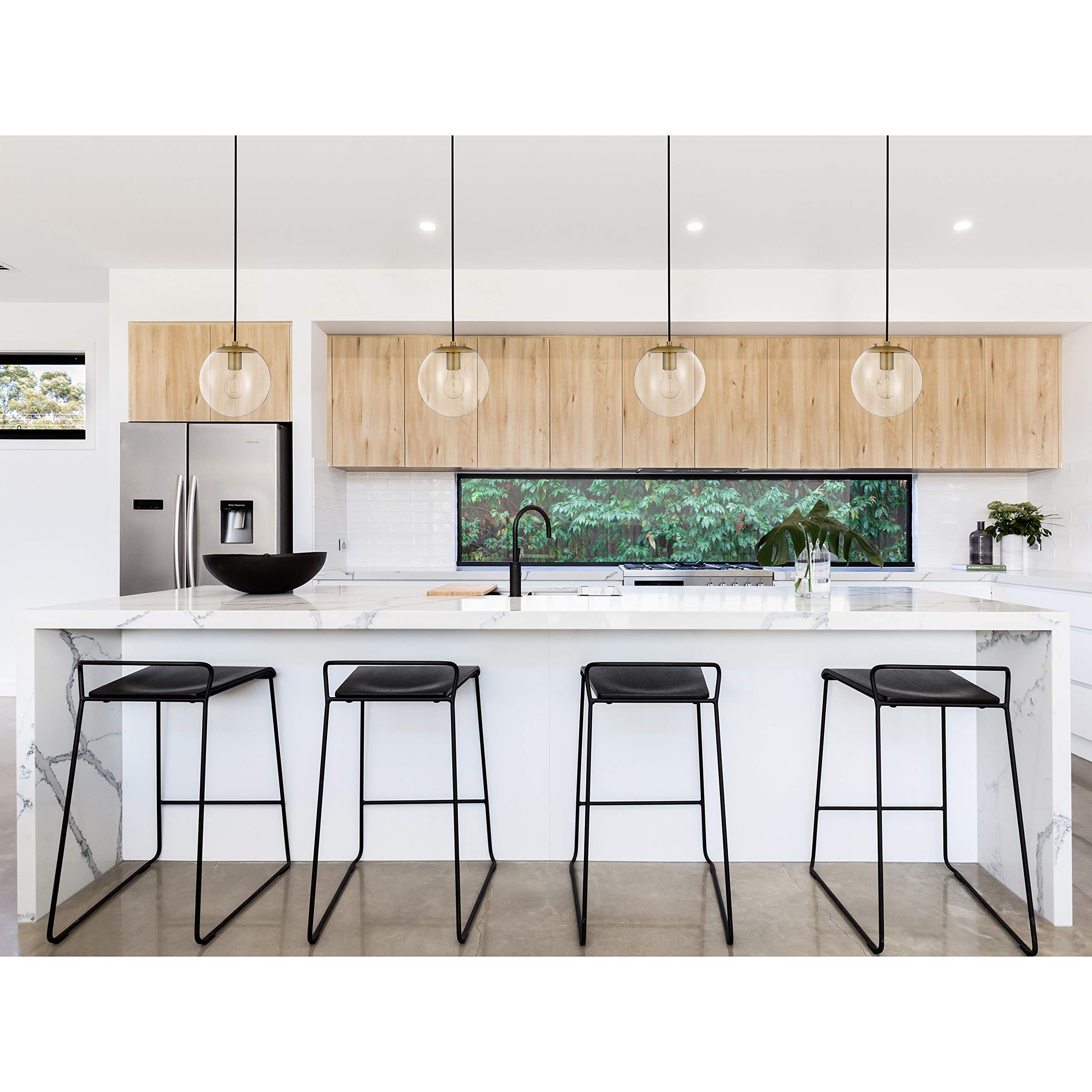 Linea Di Liara Sferra Modern Large Glass Pendant Light Kitchen Island Brass Pendant Lighting Clear Glass Globe Pendant Light Mid