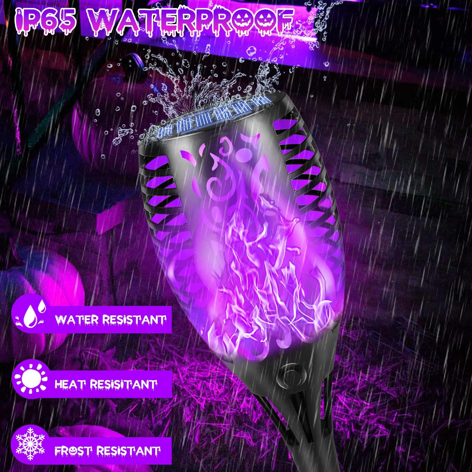 Super Larger Size Solar Torch Light with Flickering Flame, Auto On/Off Solar Lights Waterproof, 8 Pack 41 Torches for Patio Yard