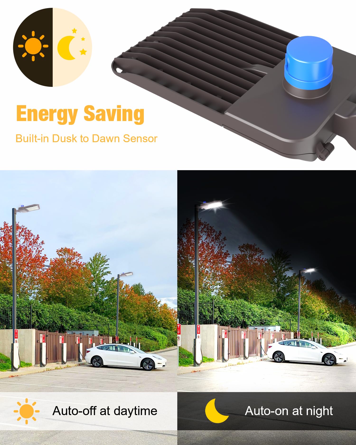JC-LGL LED Parking Lot Light 200W, 28000LM, IP65 Waterproof, 5000K Daylight, Bronze, Model L2115-PL-200W-D