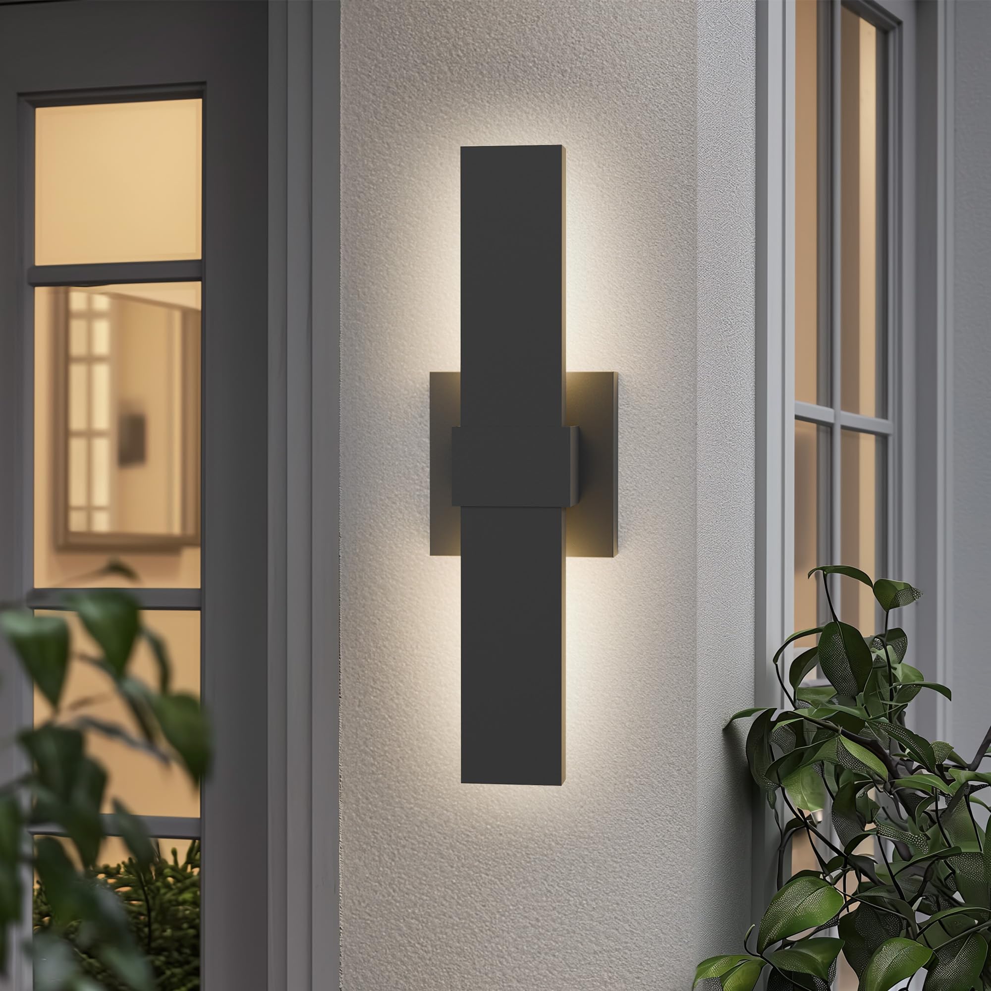 Lamqee 15.8 In Aluminum Long Outdoor Wall Lights  3000K 500Lm Led Waterproof Ip65  Modern Exterior Lighting Fixture Linear Outdoor Sconce Wall Mount Outside Lighting For House Porch Patio Garage Door