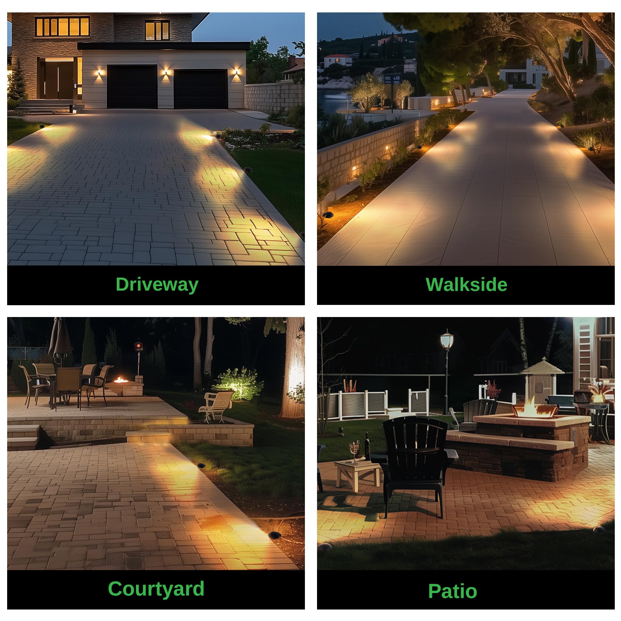 Varmtalys Low Voltage Inground Landscape Lights - Outdoor Soft White & Bright White 5 Selectable Colors Turret Top Well Light, L